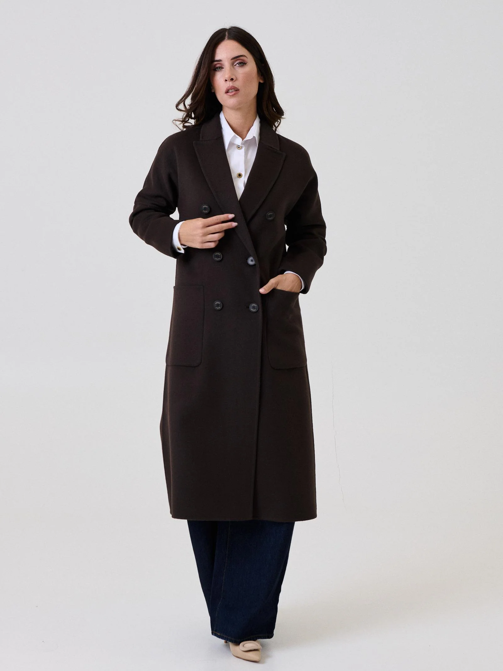 Cappotto lungo Vicolo moro doppiopetto con tasconi