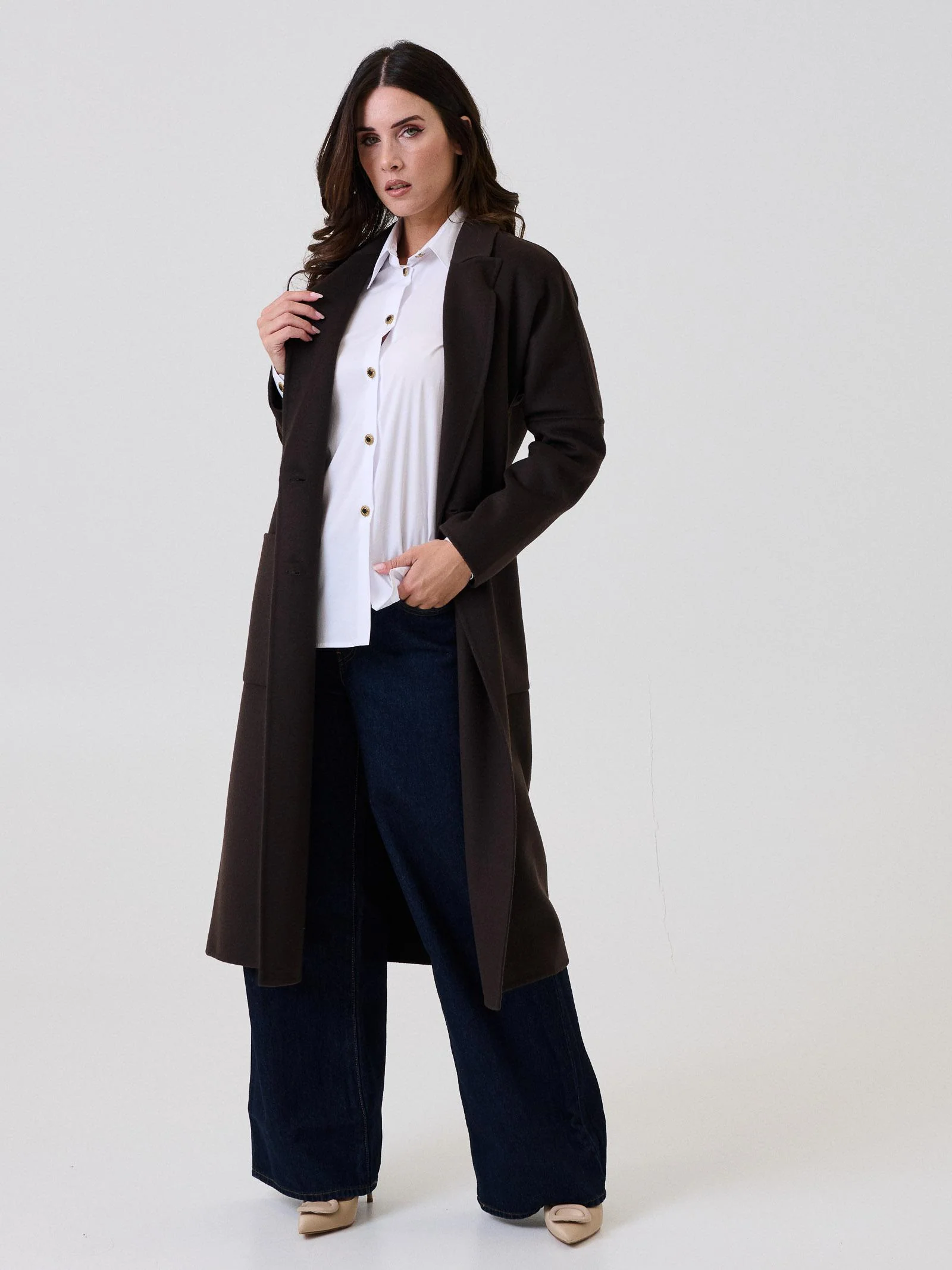 Cappotto lungo Vicolo moro doppiopetto con tasconi - Image 2