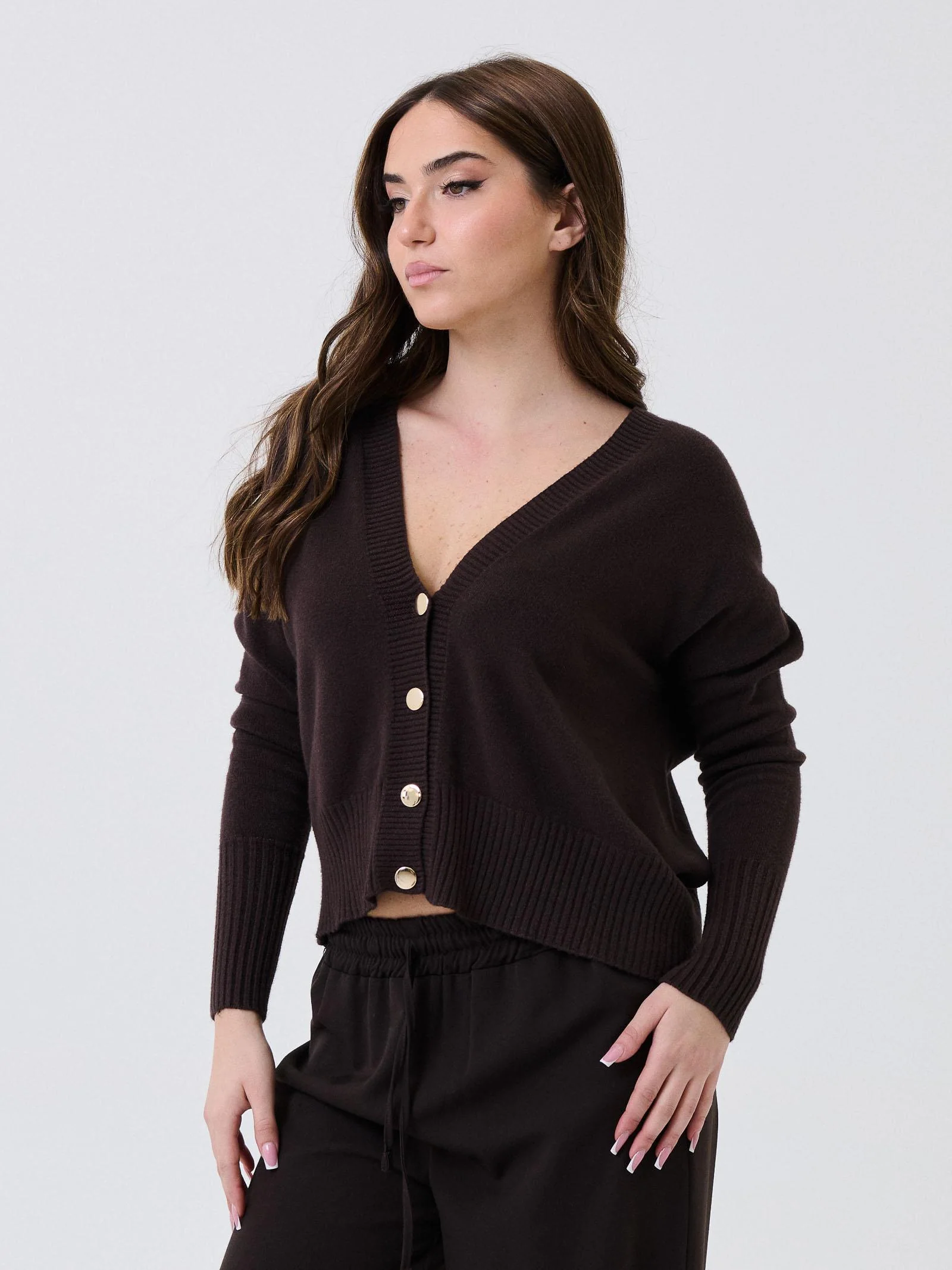 Cardigan Armoire moro con bottoni dorati - Image 2