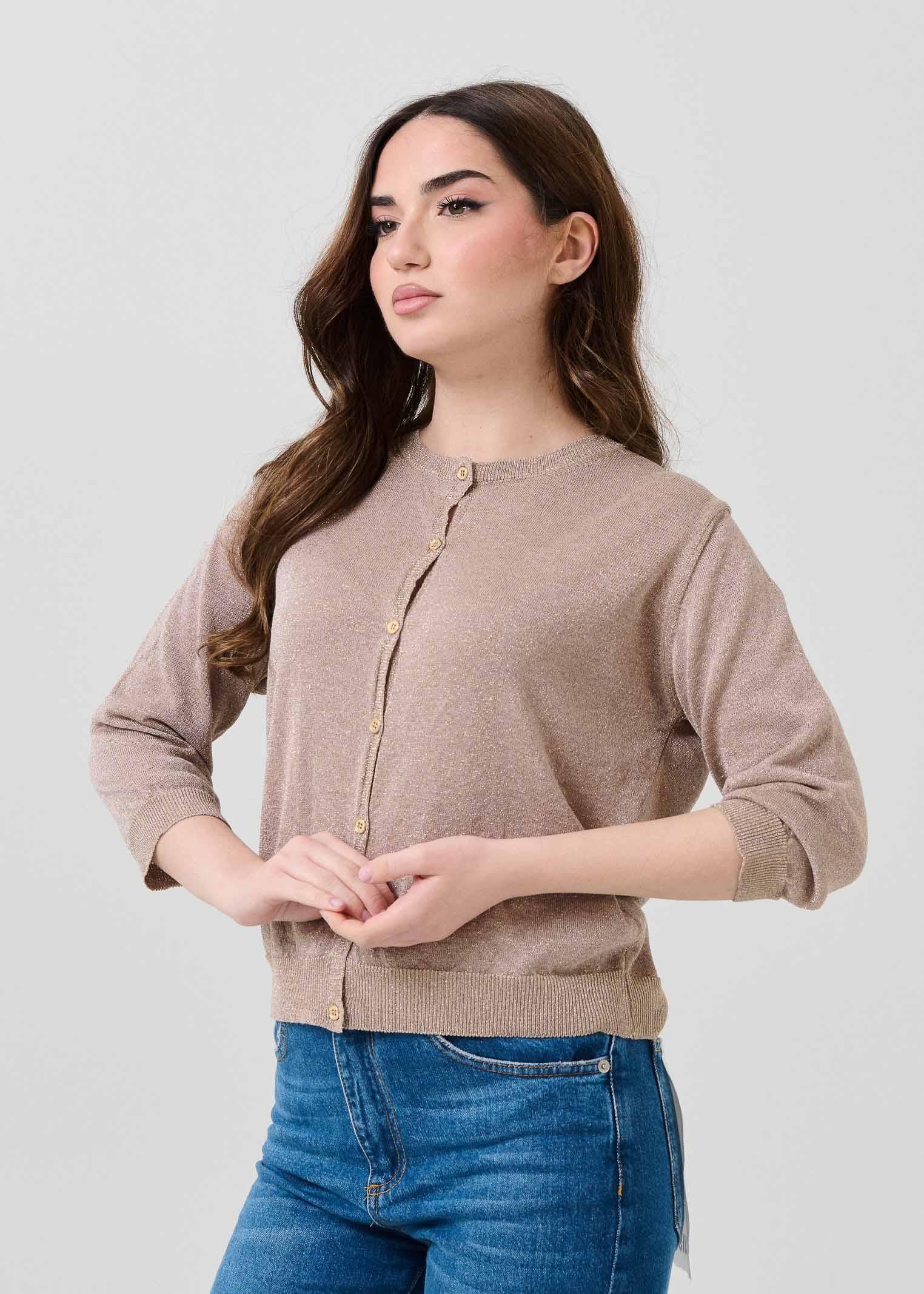 Cardigan in filo lurex Armoire fango - Image 2