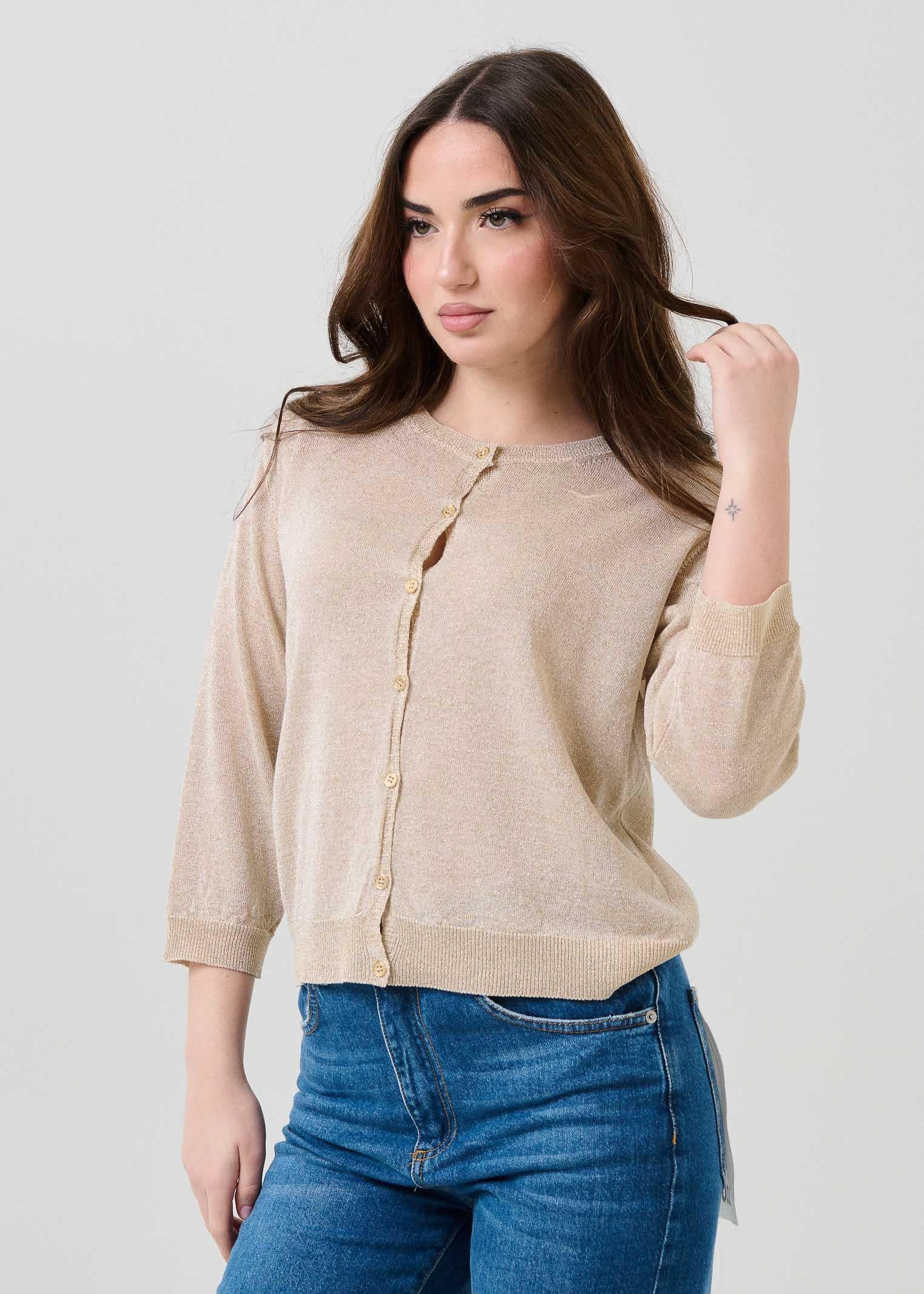Cardigan in filo lurex Armoire oro