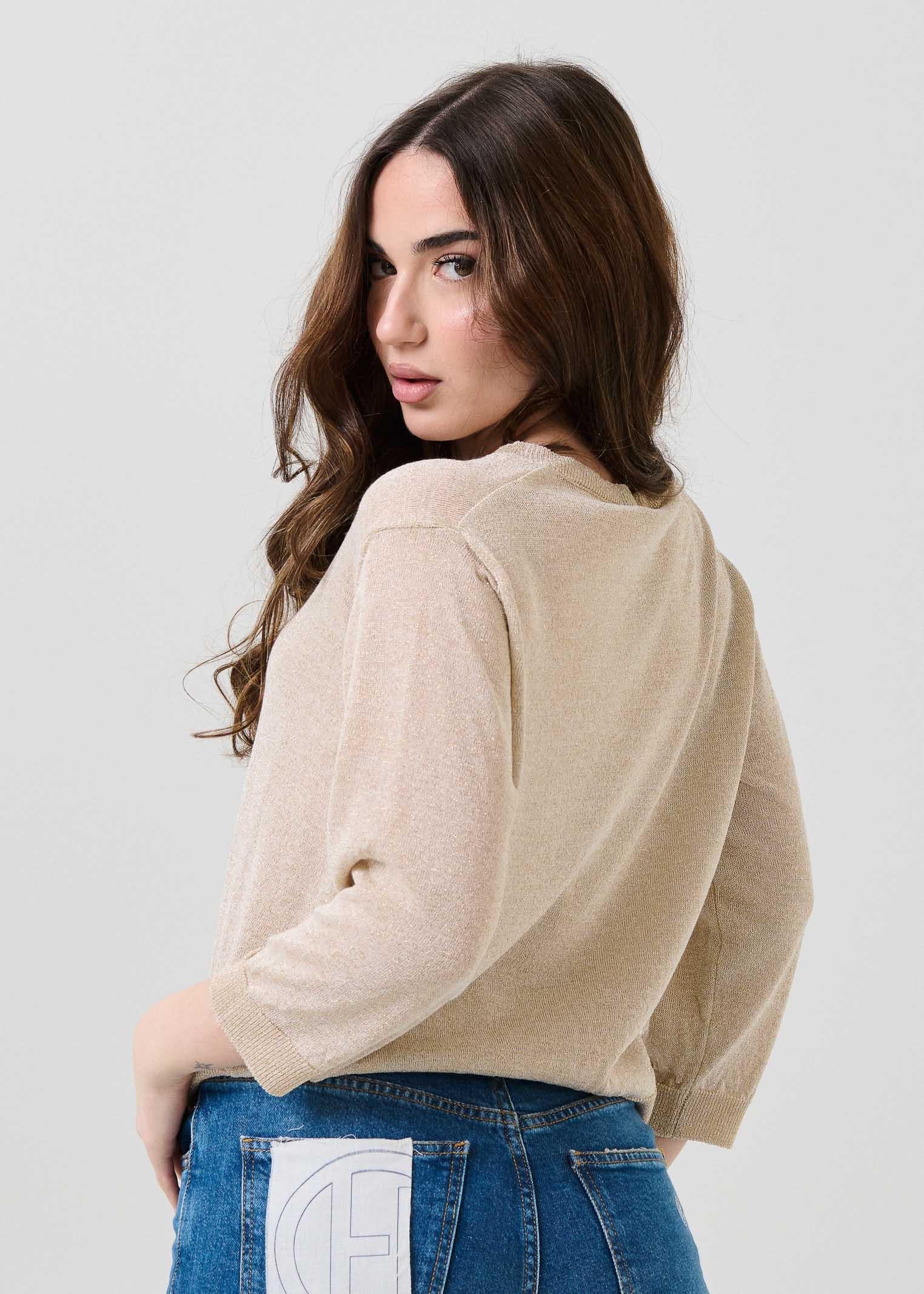 Cardigan in filo lurex Armoire oro - Image 2