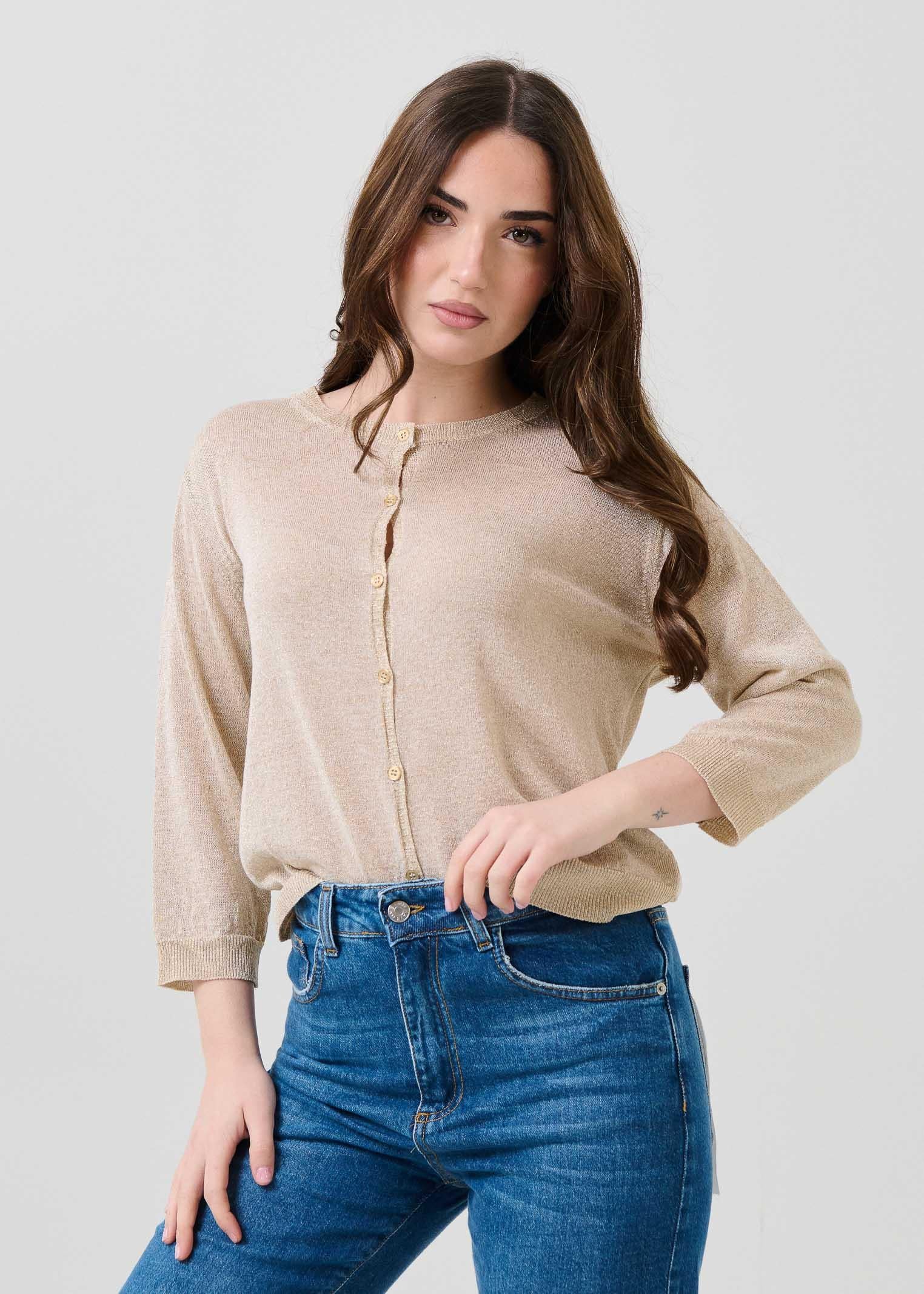 Cardigan in filo lurex Armoire oro - Image 3