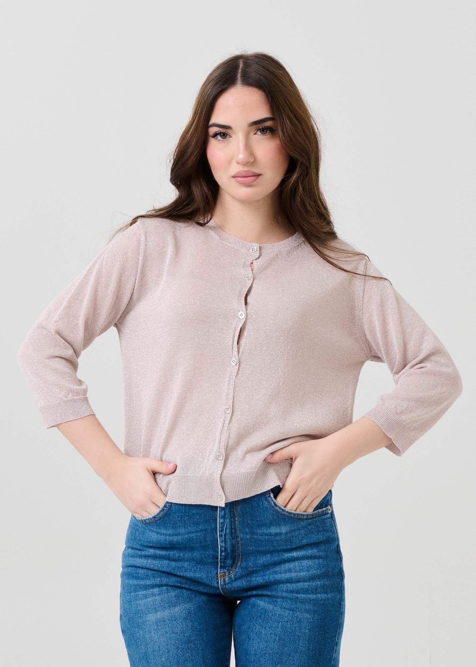Cardigan in filo lurex Armoire rosa
