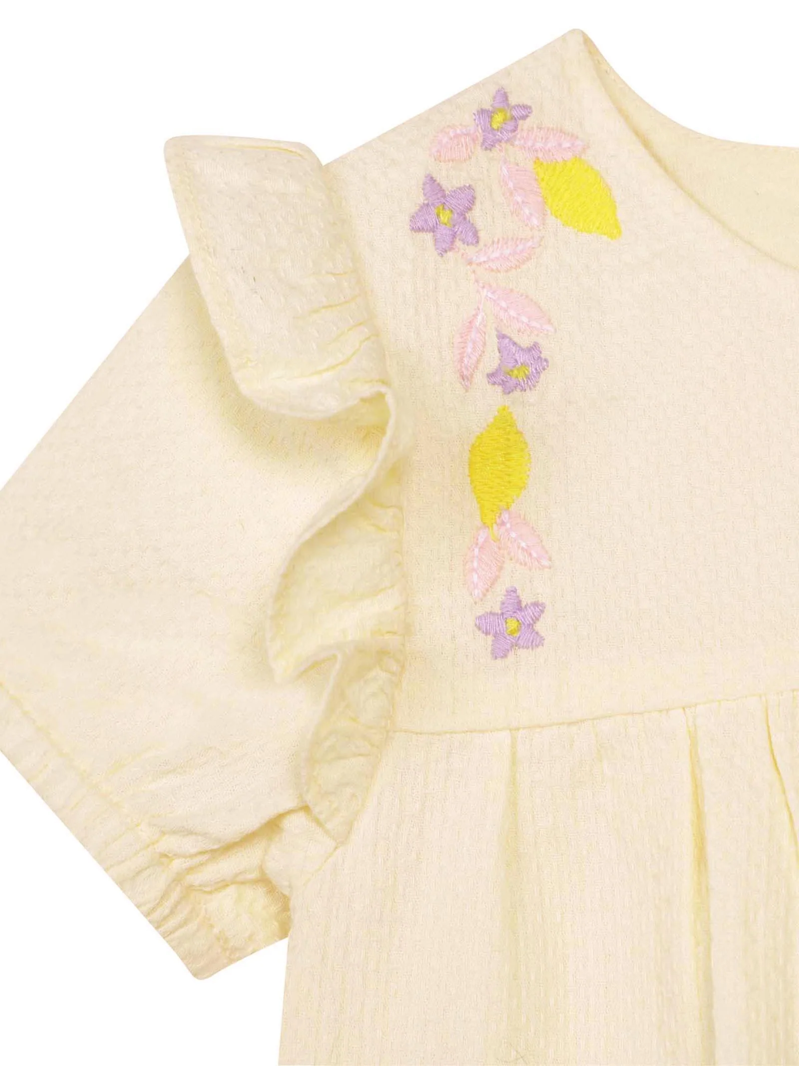 Camicia gialla in piquet con ricamo - Image 3