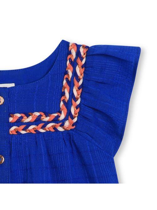 Camicia mezze maniche blu royal con intrecci - Image 3