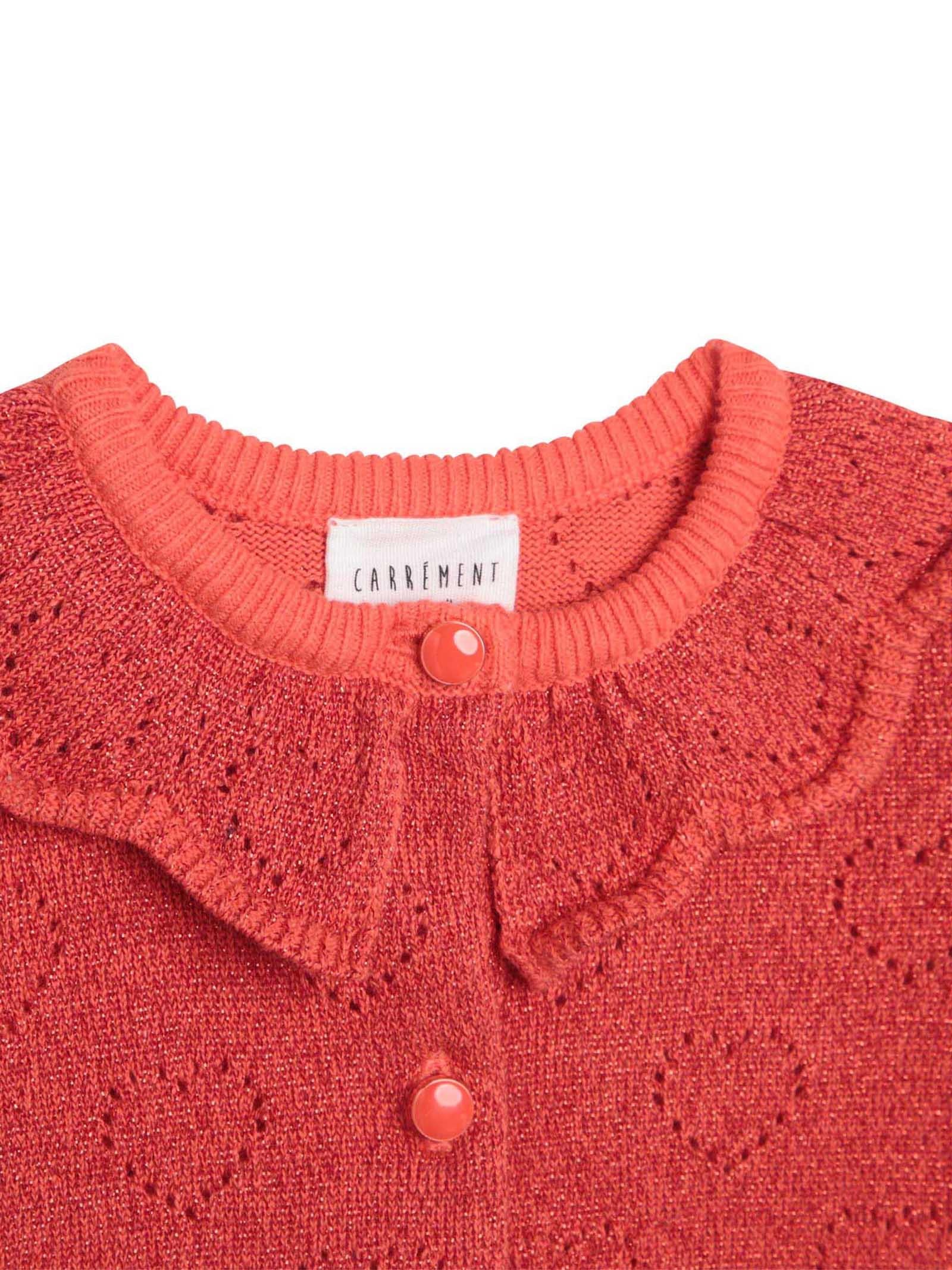 Cardigan pesca con ricamo cuori - Image 3
