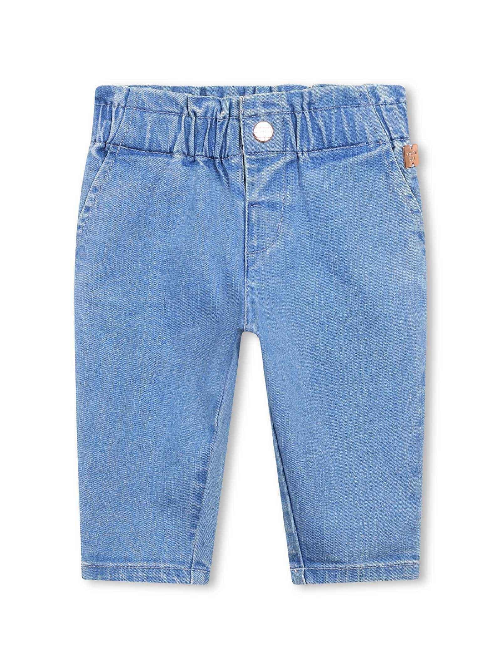 Jeans denim vita a caramella
