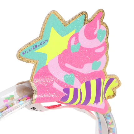 Cerchietto Billie Blush trasparente con perline mobili - Image 3