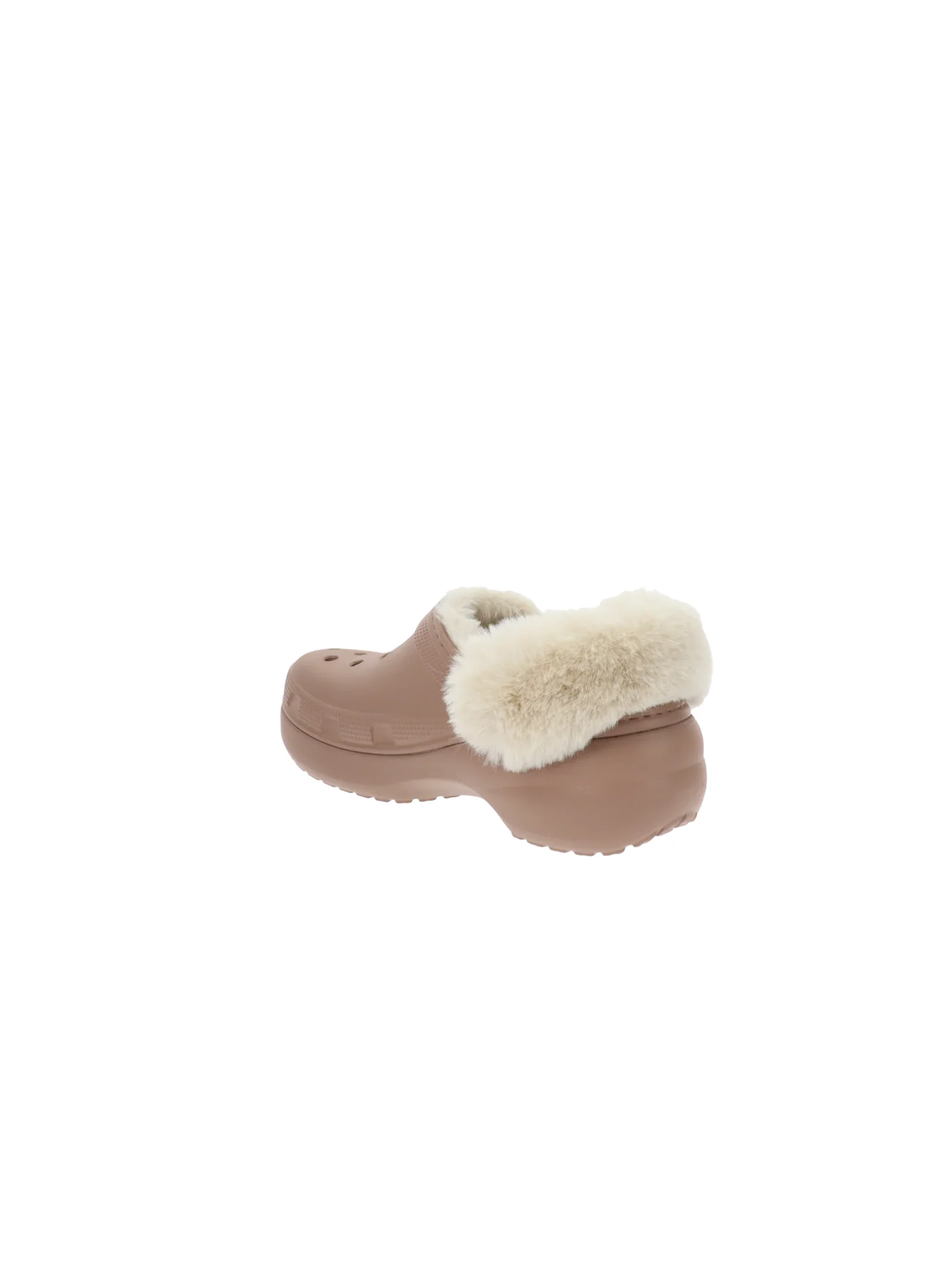 Ciabatte Crocs marrone con motivo in ecopelliccia - Image 4