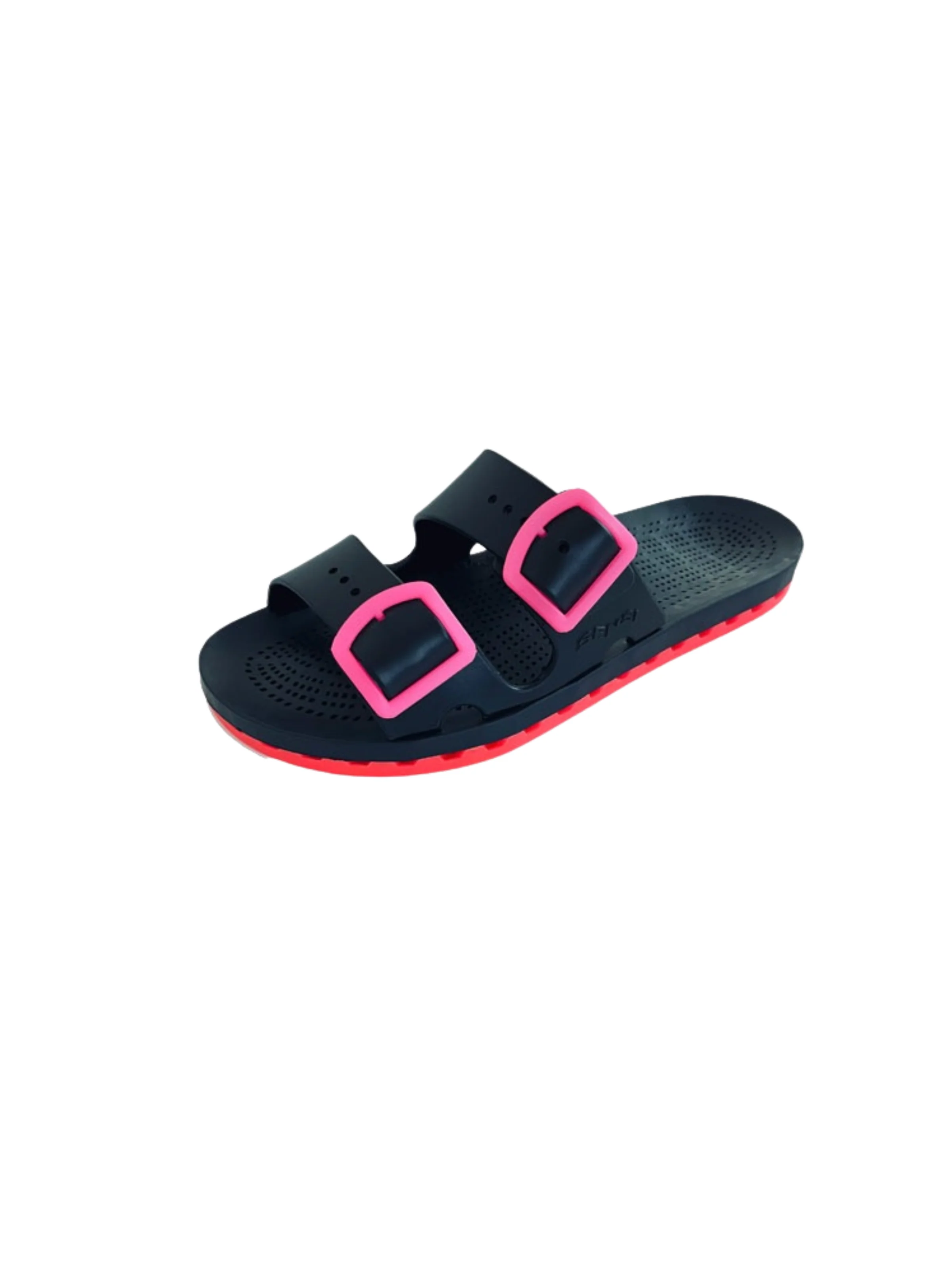 Ciabatte "La Jolla Black Fluo" Sensi con inserti fucsia fluo