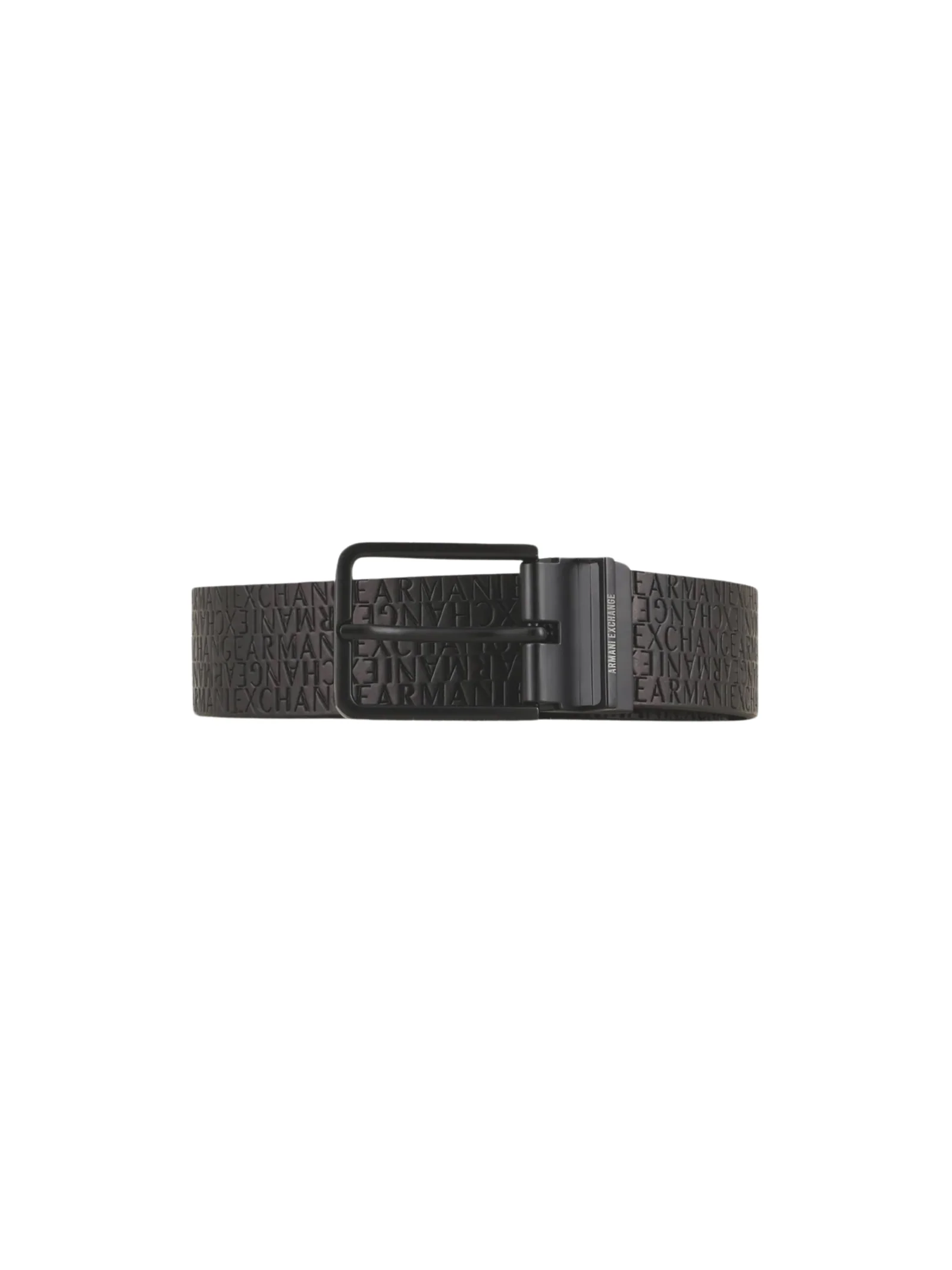Cintura Armani Exchange nera logo all-over