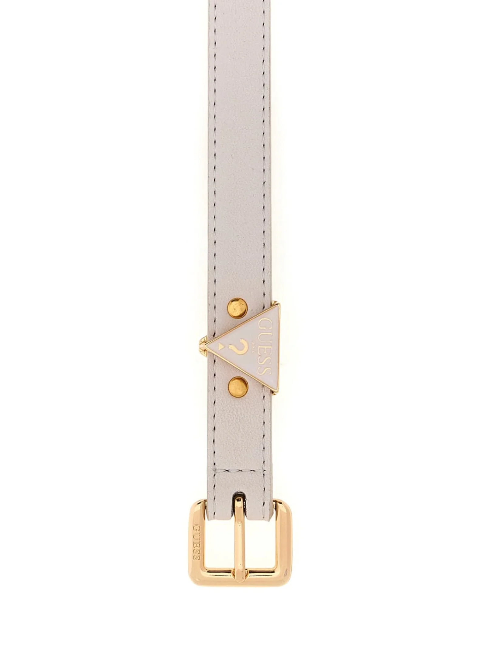 Cintura Guess bianca con logo Guess? triangolare - Image 2