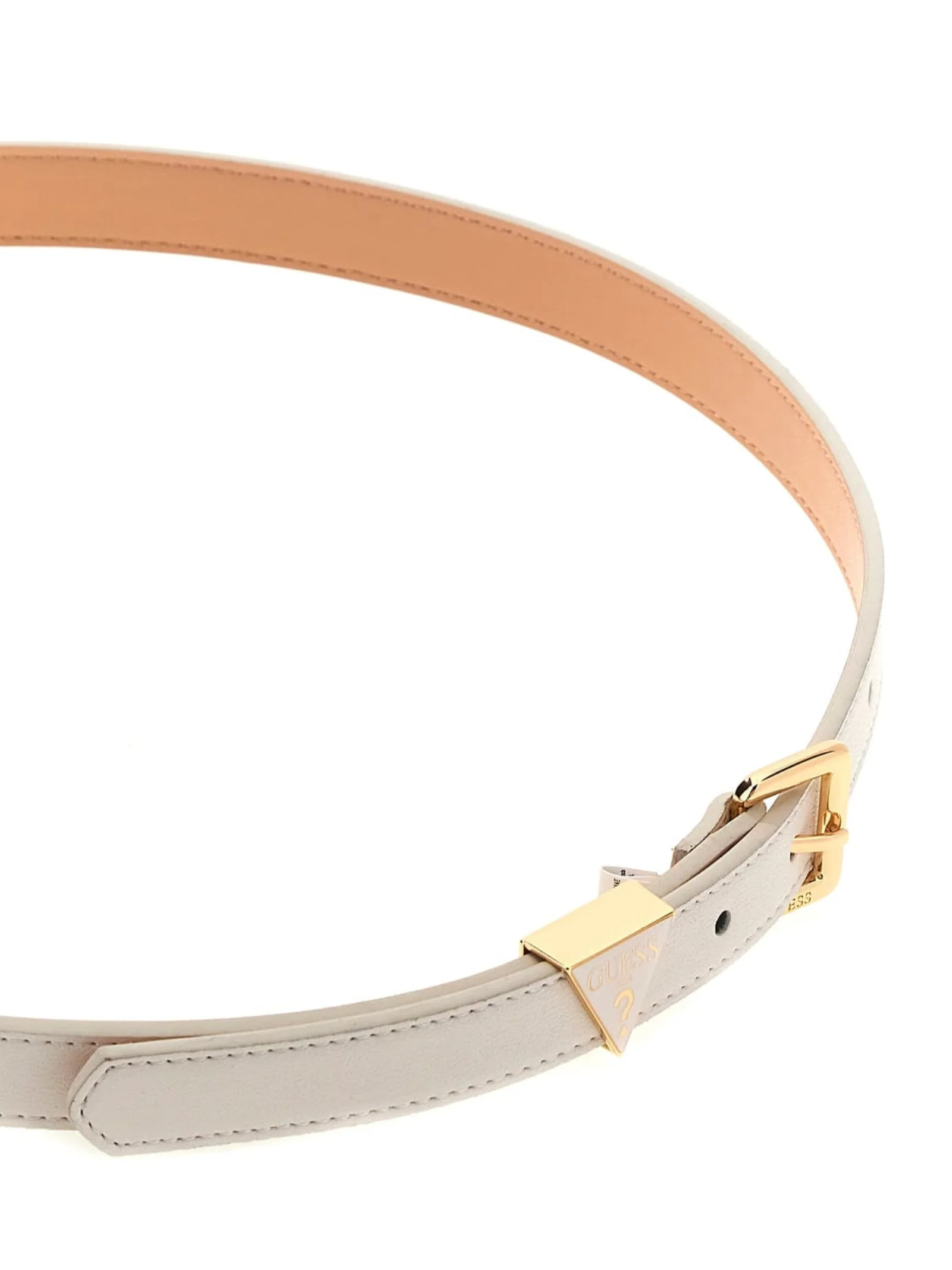 Cintura Guess bianca con logo Guess? triangolare - Image 3