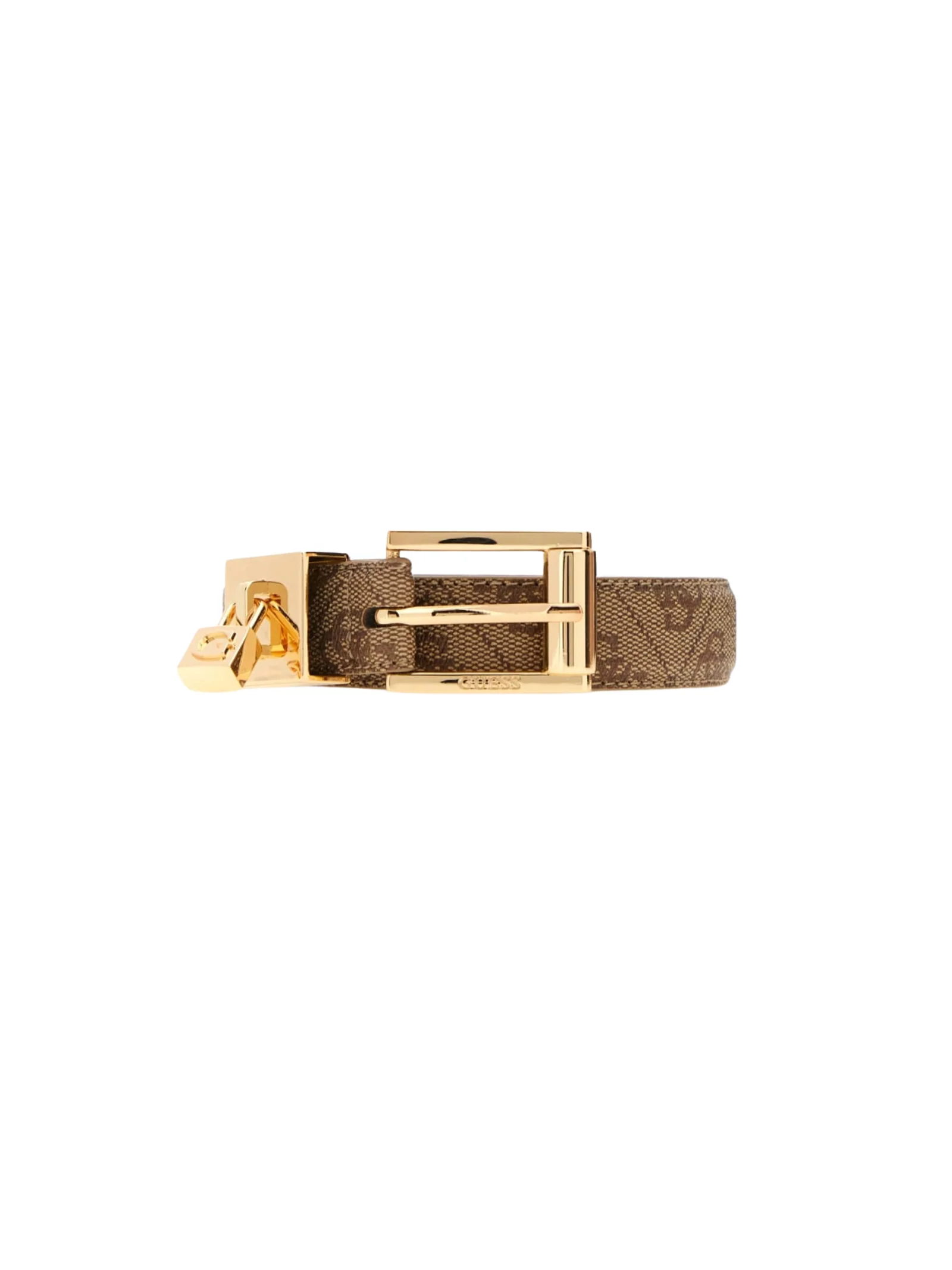 Cintura Guess marrone con logo 4G all over