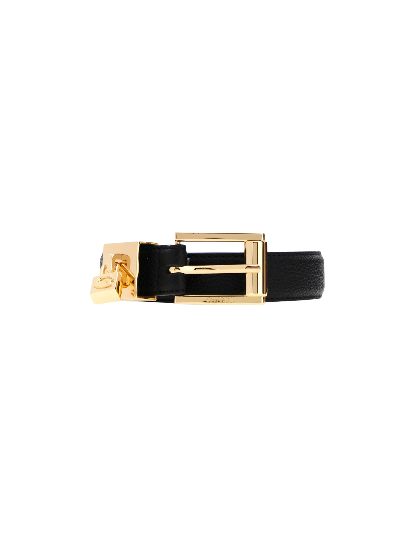 Cintura Guess nera con dettagli dorati