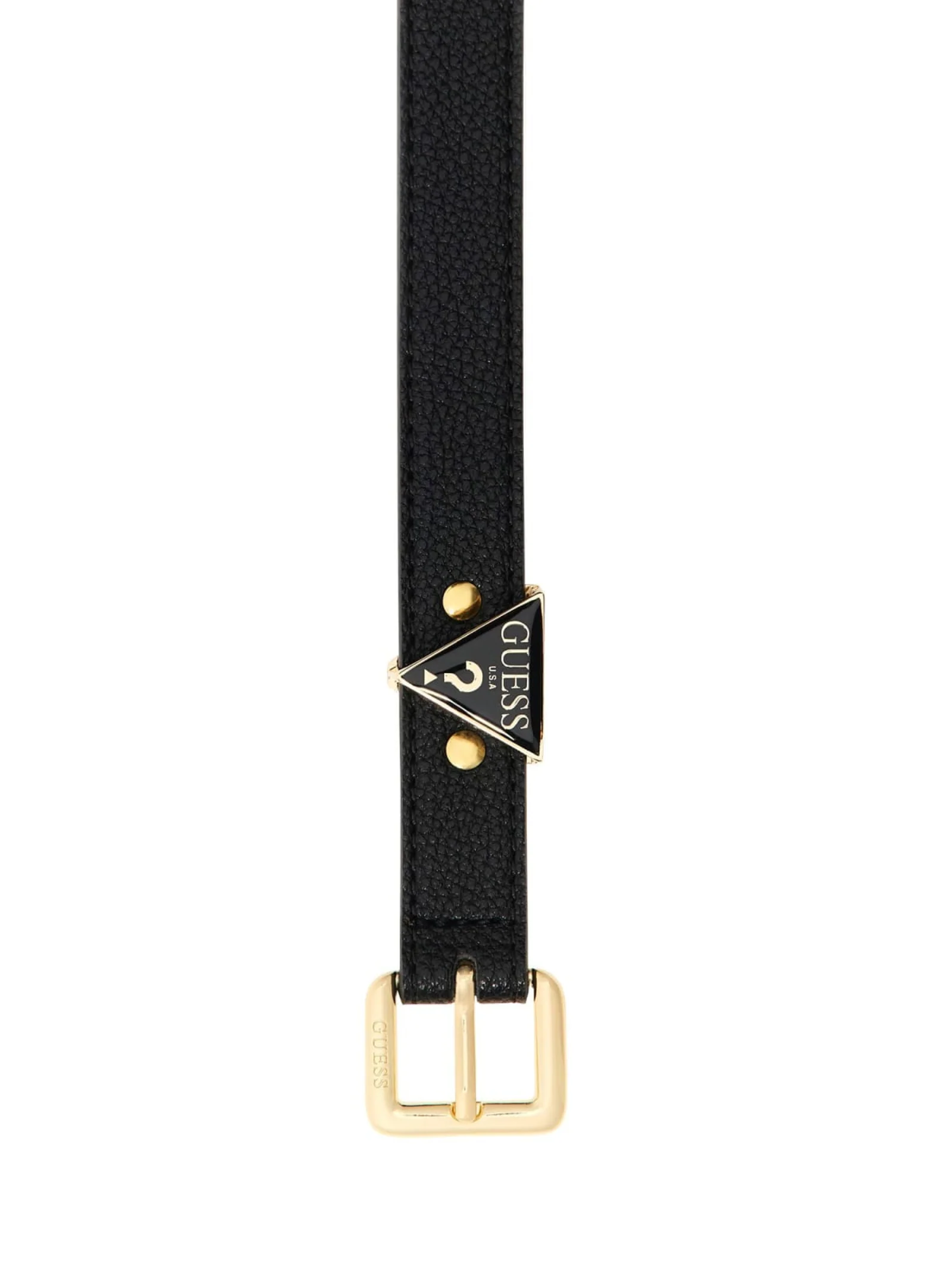 Cintura Guess nera con logo Guess? triangolare - Image 2