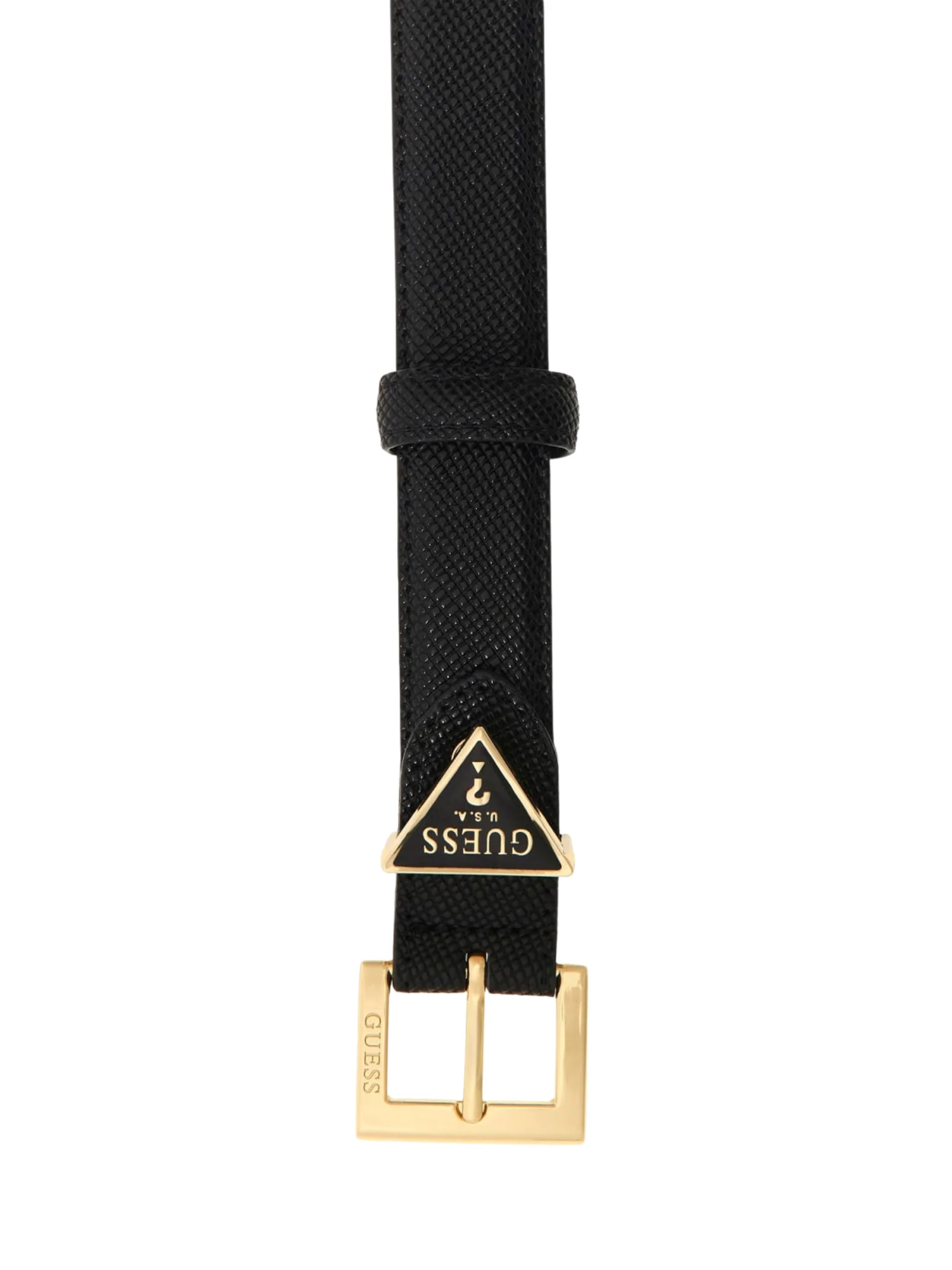 Cintura Guess nera con logo triangolare - Image 2