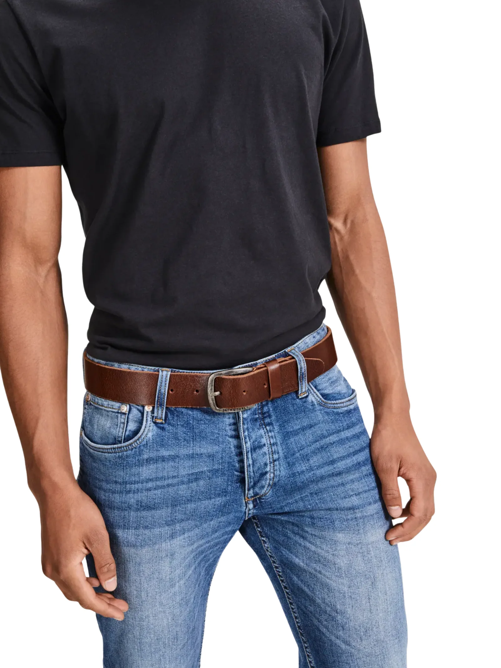 Cintura Jack & Jones marrone con fibbia - Image 3