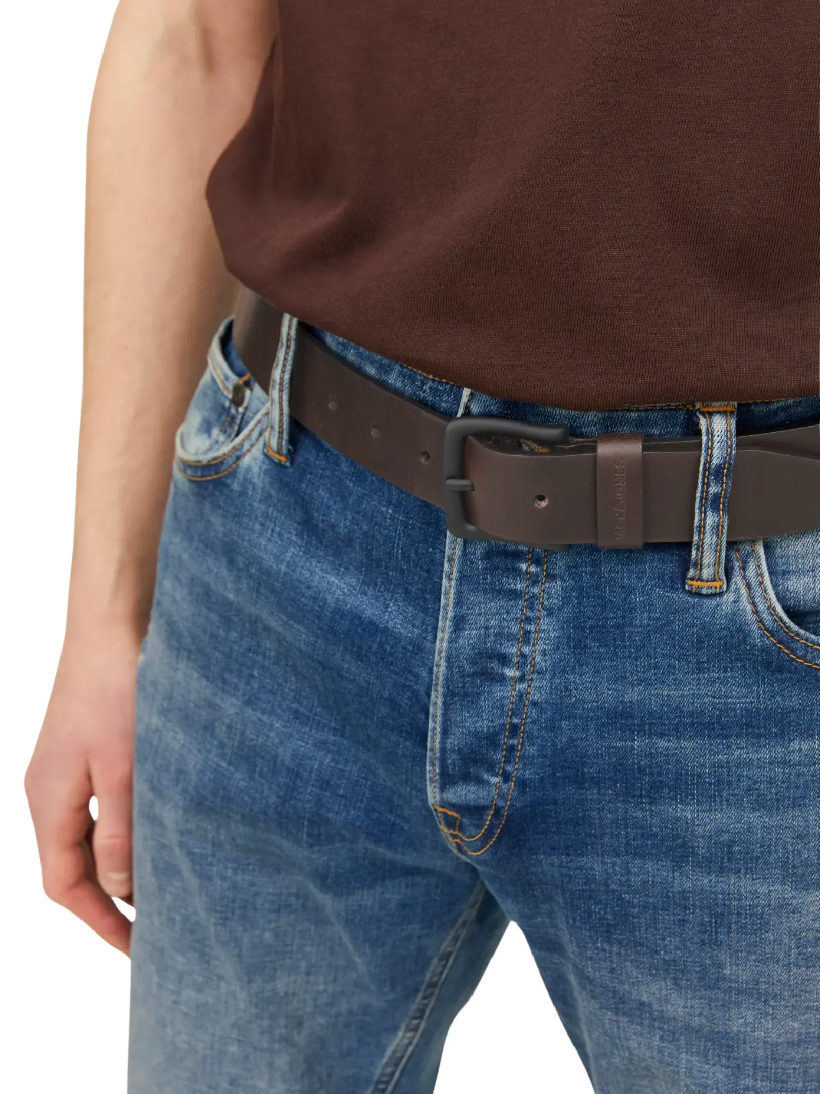 Cintura Jack & Jones marrone con fibbia - Image 3