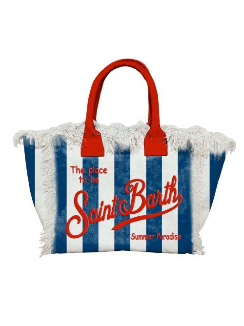 Borsa "Colette Tina 6141emb" Saint Barth a righe blu con inserti rossi