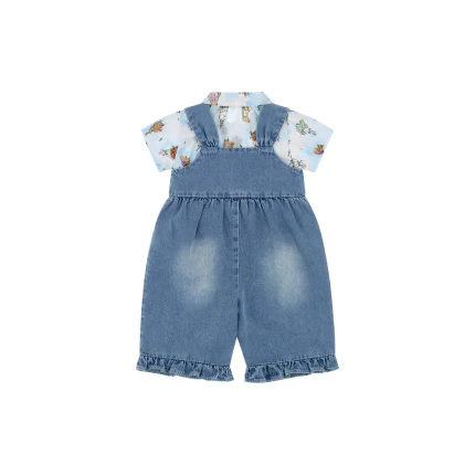 Completo camicia e salopette Moschino azzurro - Image 2