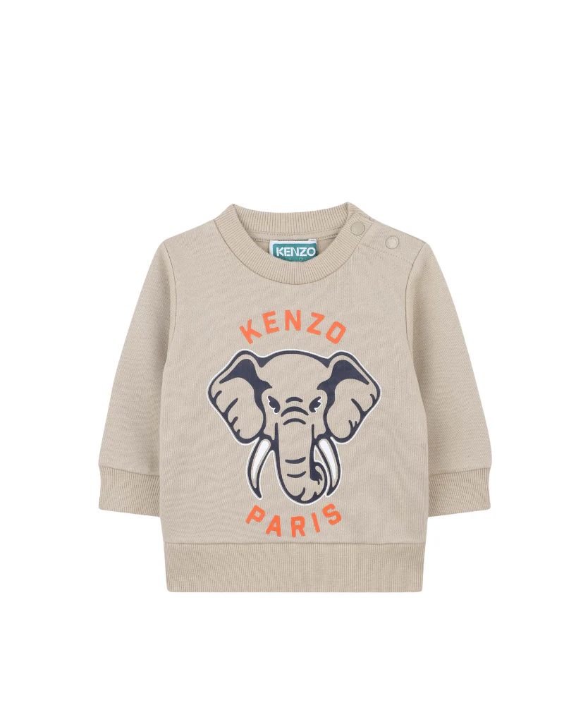Completo Kenzo beige con stampa elefante e logo - Image 3