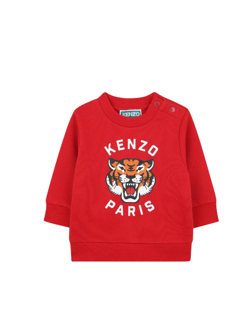 Completo Kenzo rosso con stampa elefante e logo - Image 3