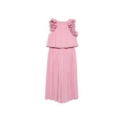 Completo top e pantalone Abel & Lula rosa con volant sulle spalle