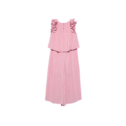 Completo top e pantalone Abel & Lula rosa con volant sulle spalle - Image 2