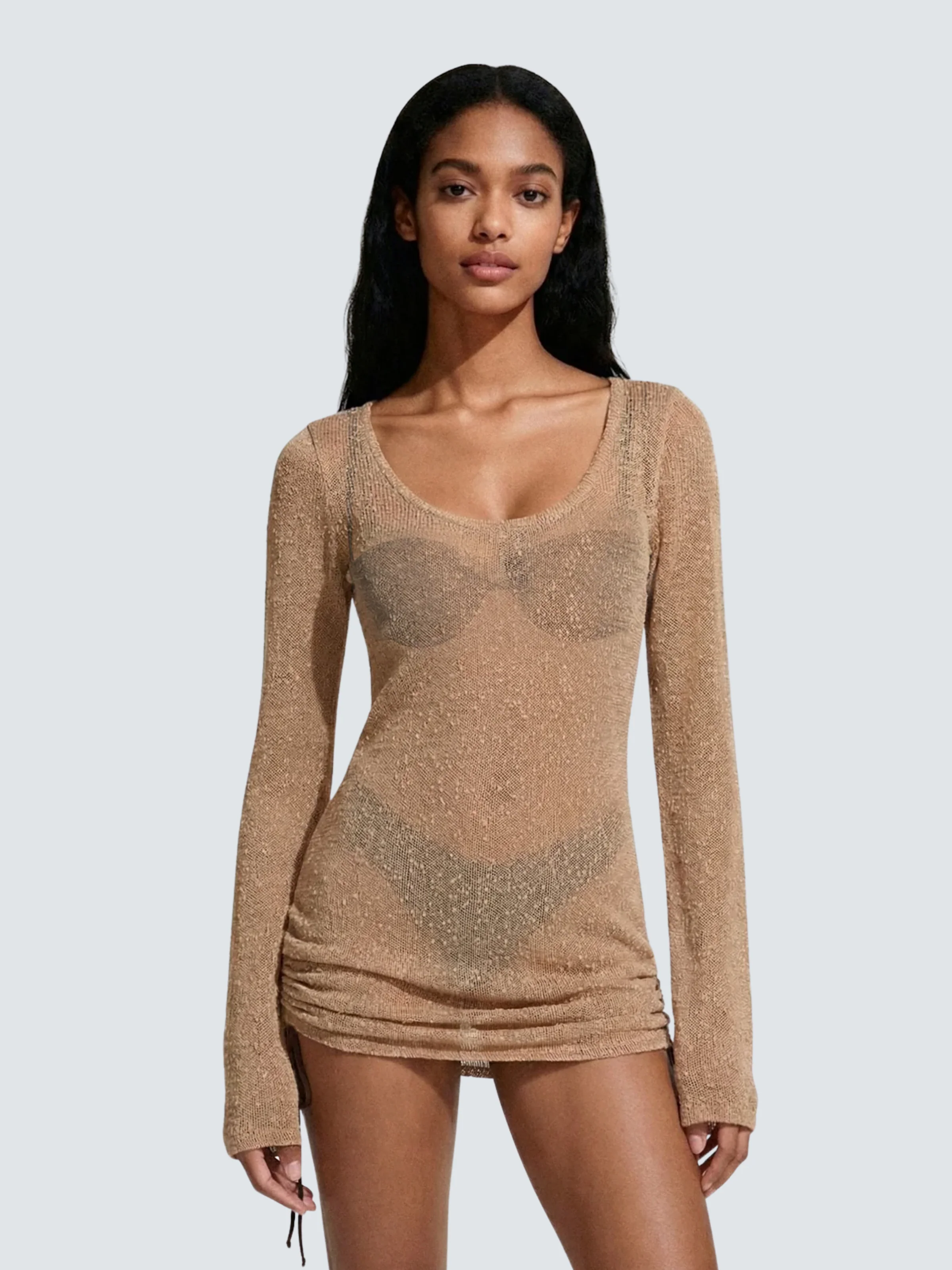 Copri costume trasparente Me Fui beige