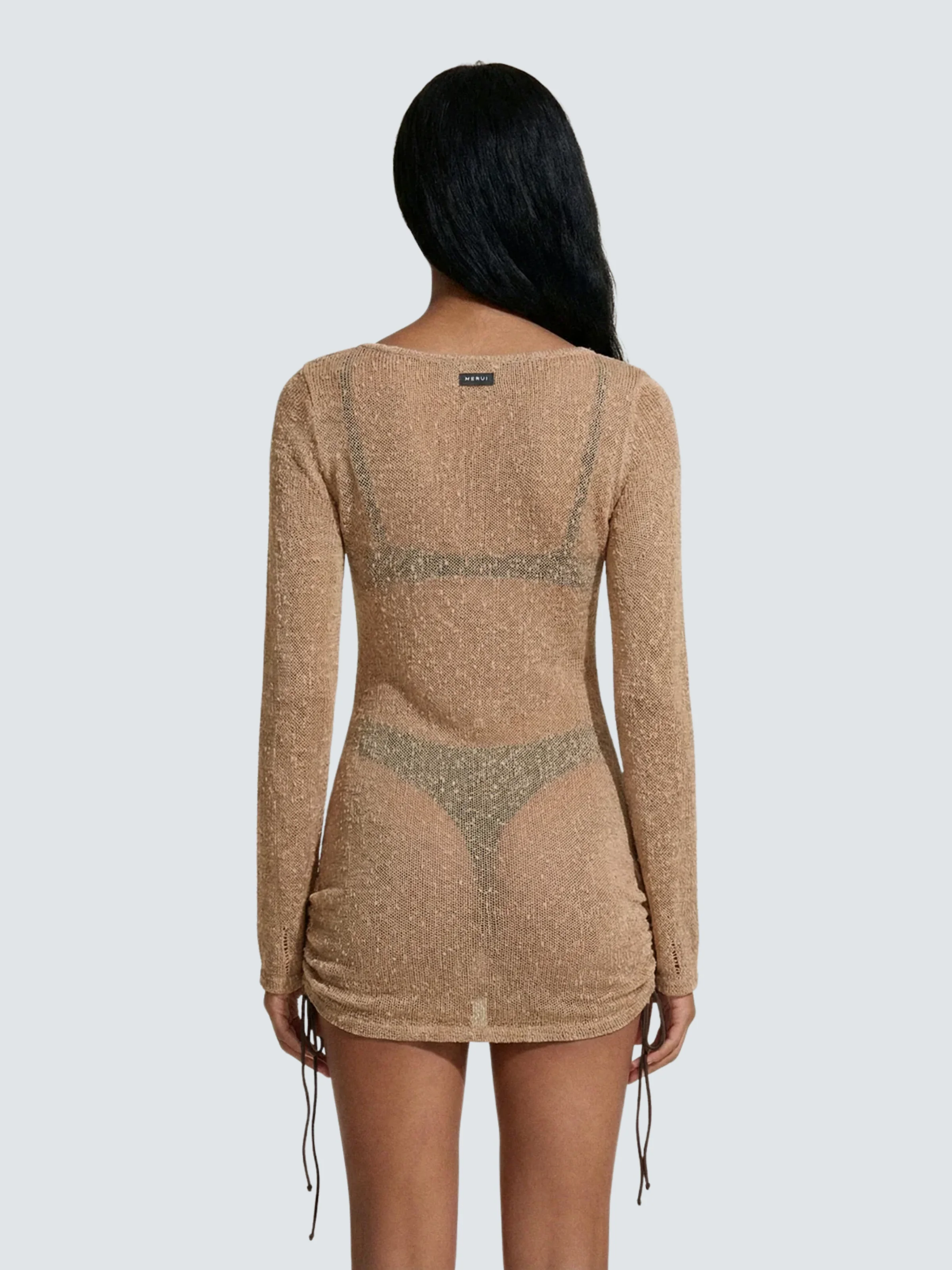 Copri costume trasparente Me Fui beige - Image 2