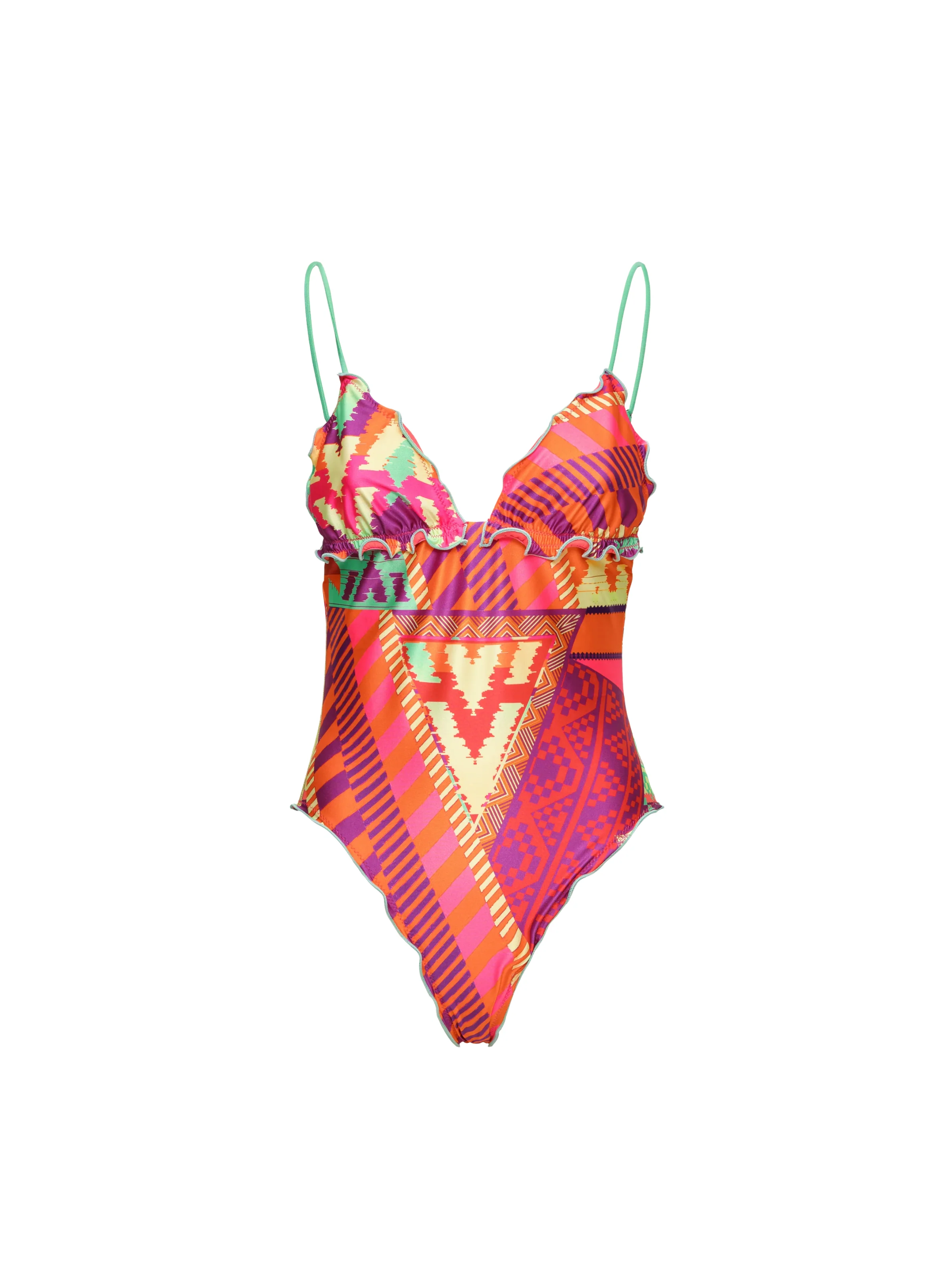 Costume intero Fk multicolor con bordi arricciati - Image 3