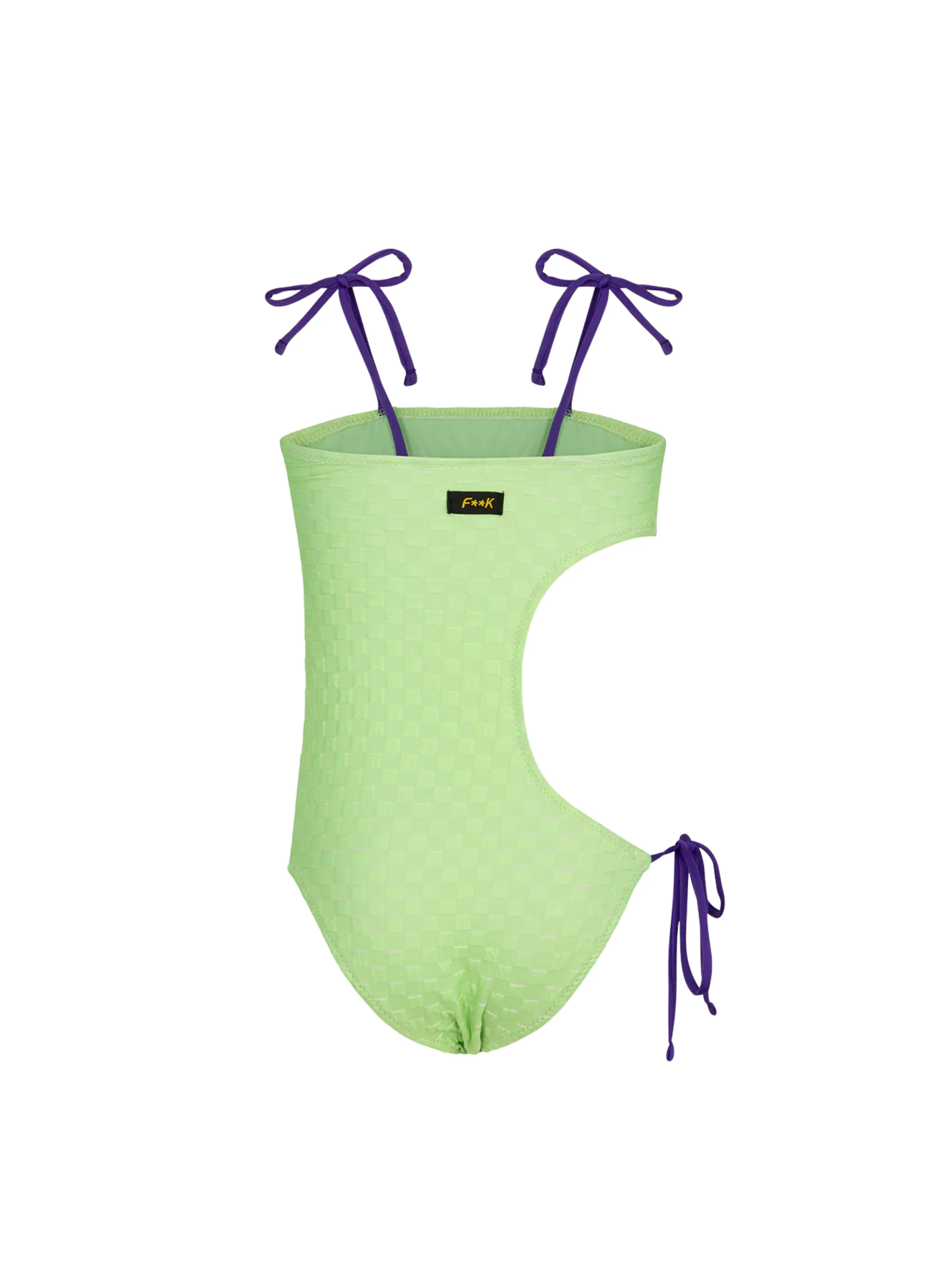 Costume intero Fk verde acqua con taglio cut out sul fianco - Image 2