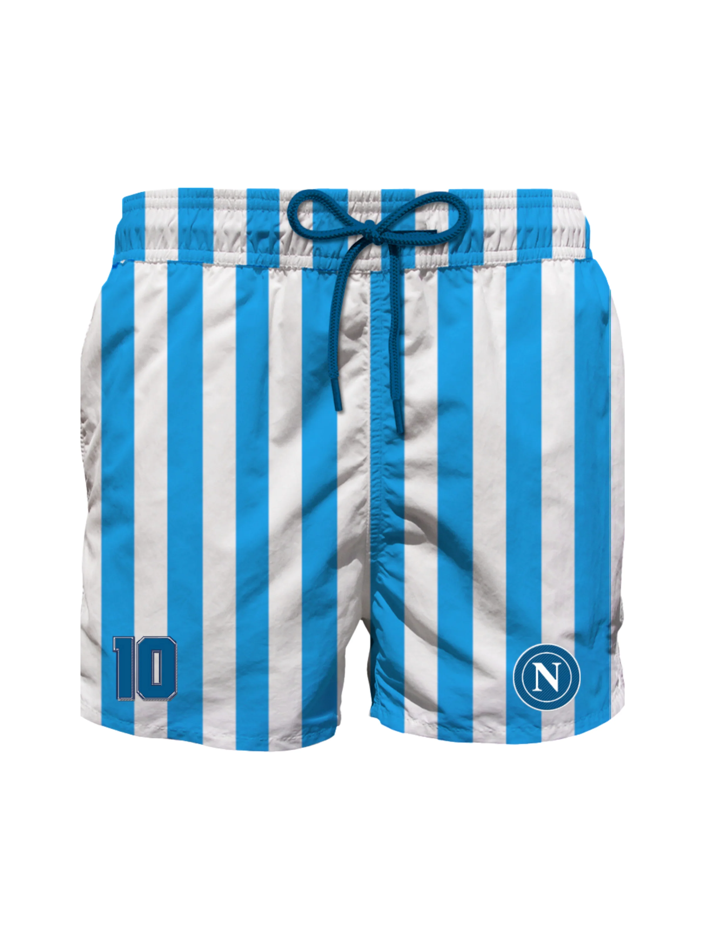 Costume "Jean" Saint Barth a righe azzurre con patch N e n.10