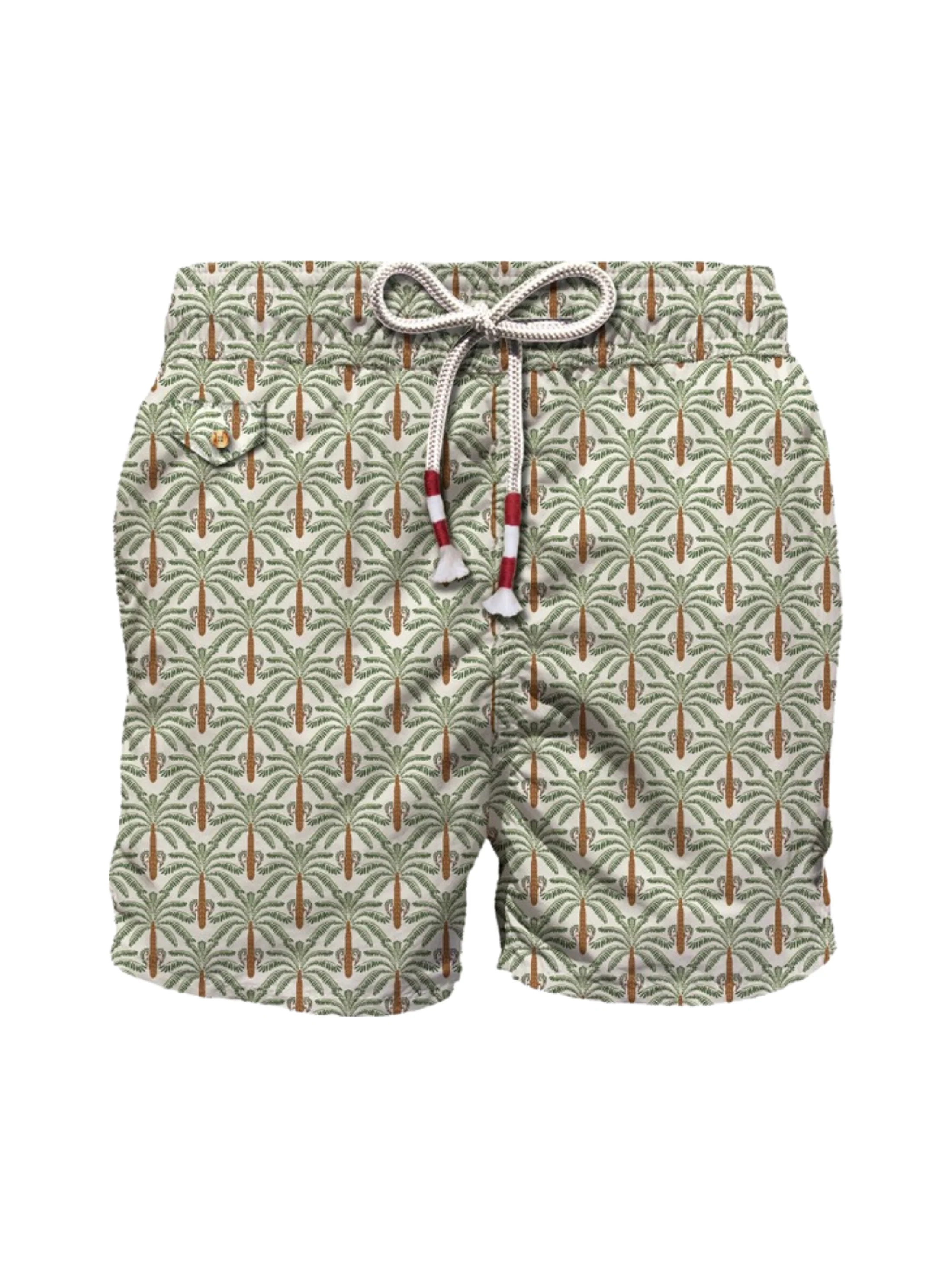 Costume "Lighting 70" Saint Barth verde salvia con fantasia floreale all over