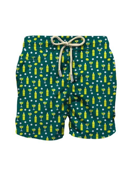 Costume "Lighting Micro Fantasy" Saint Barth verde con bottiglia limoncello all over