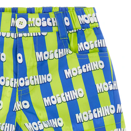 Costume Moschino verde e blu con logo all over - Image 3