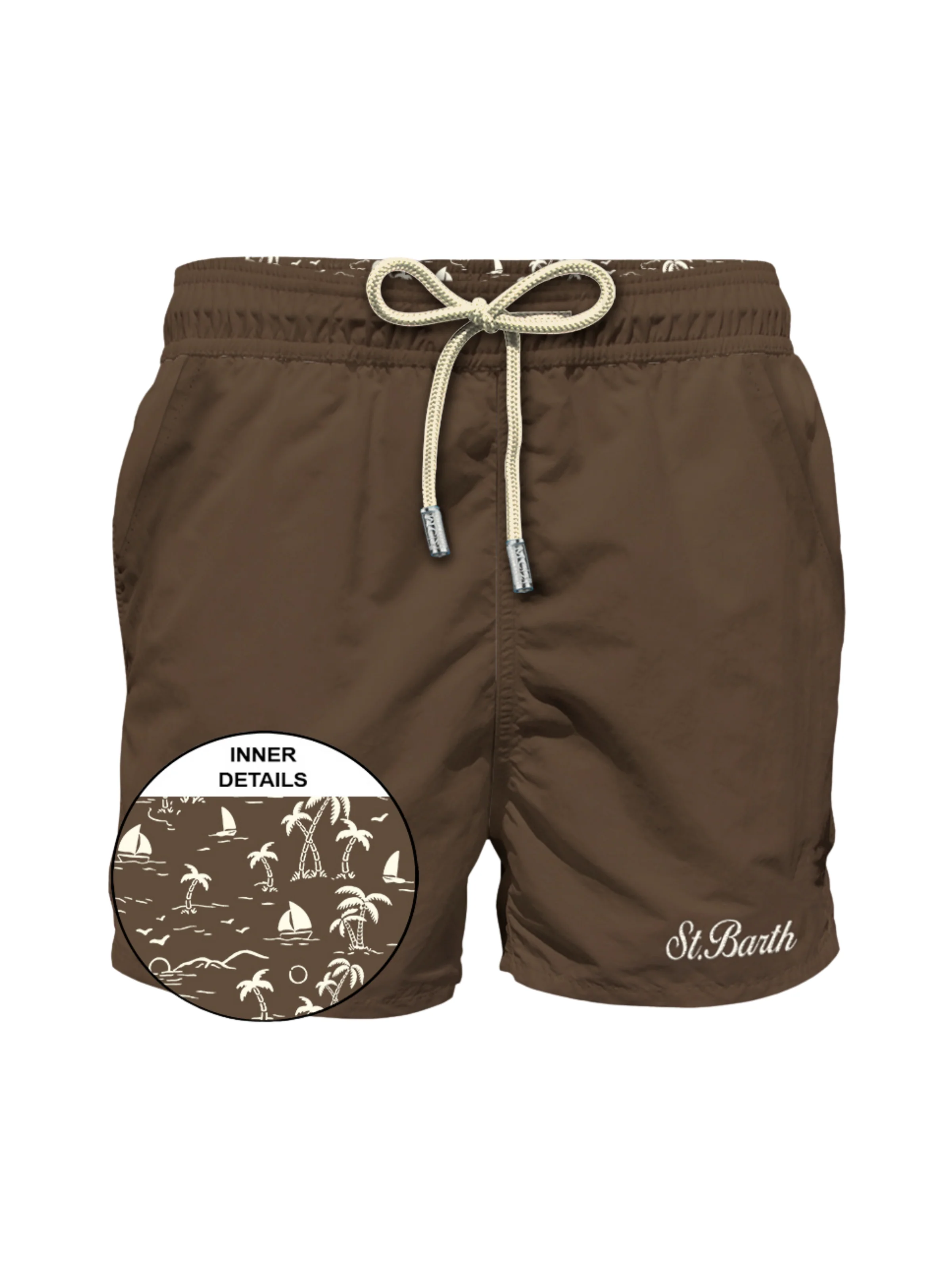 Costume "Patmos" Saint Barth marrone con interno floreale