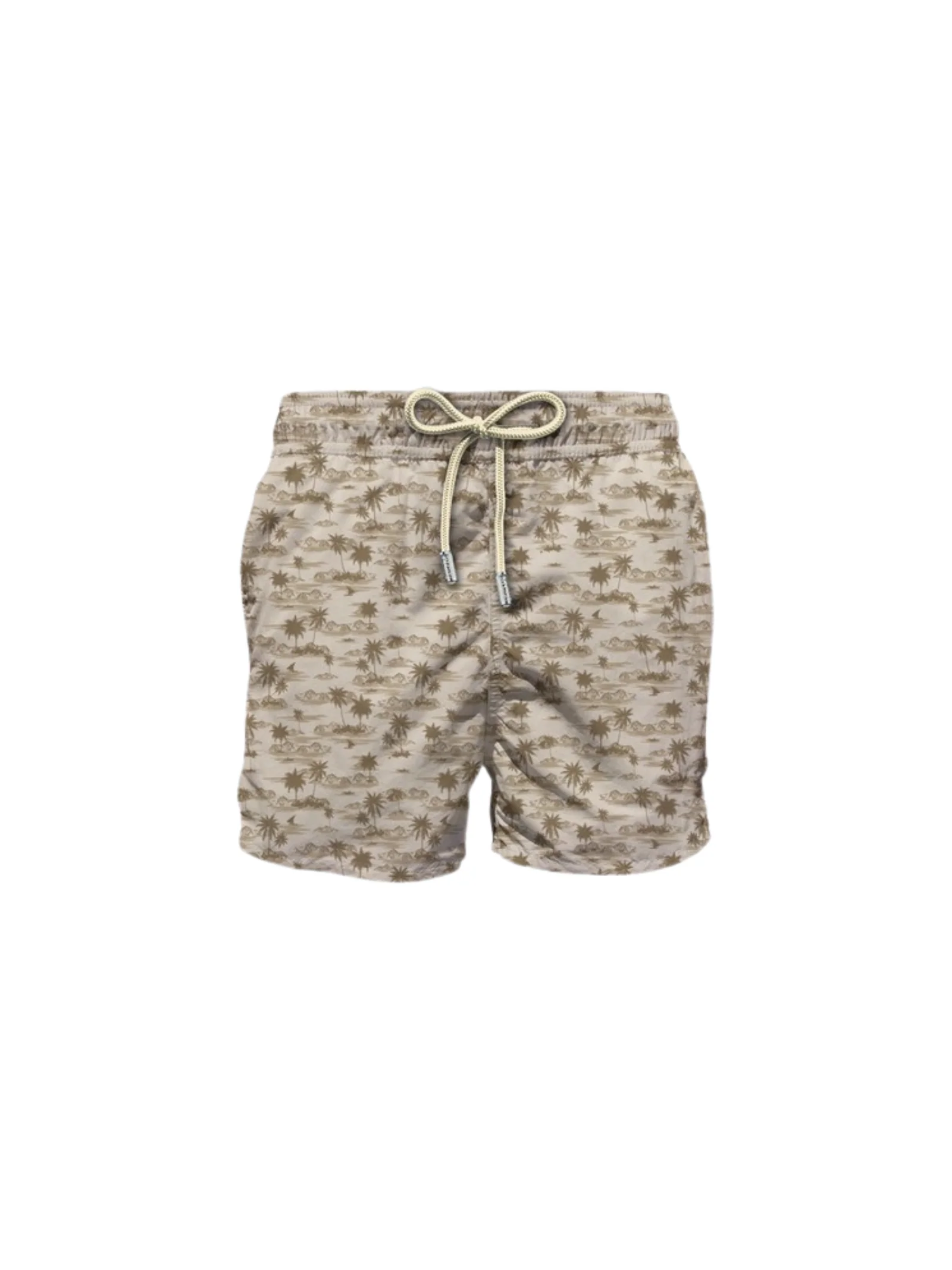 Costume Saint Barth tortora con dettagli a contrasto