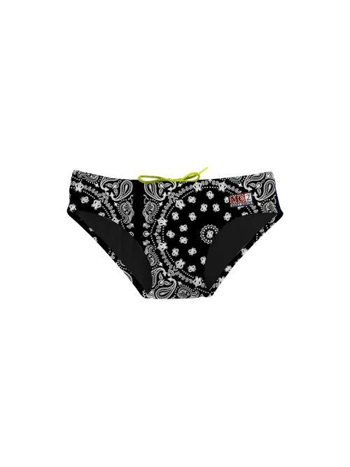 Costume slip Saint Barth nero fantasia paisley