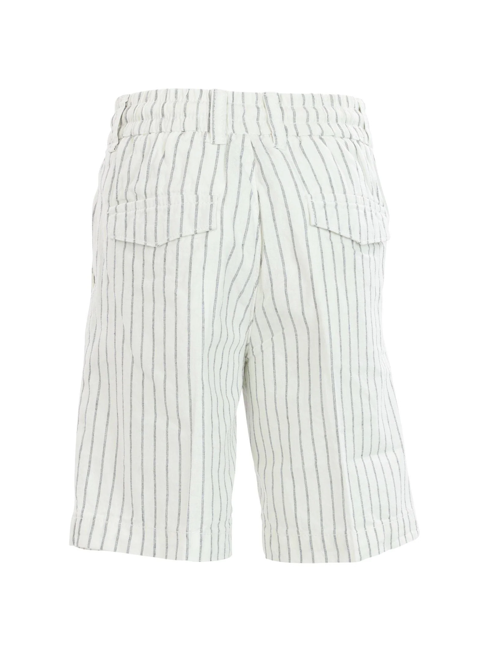 Bermuda bianchi gessati in cotone - Image 3
