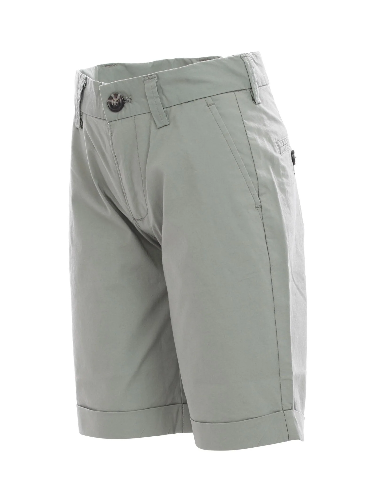 Bermuda in cotone verde militare - Image 2