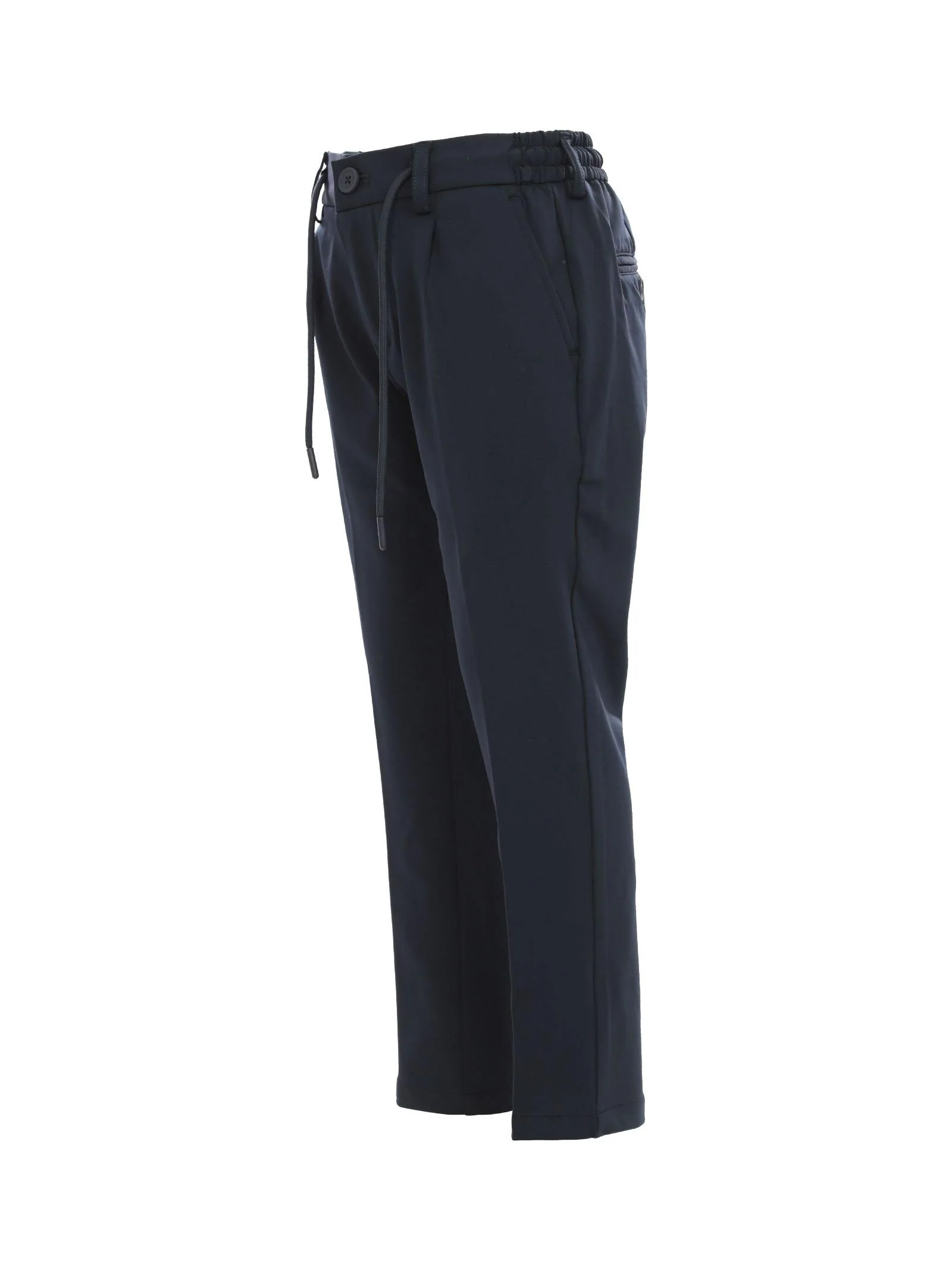 Pantaloni dritti blu navy con lacci - Image 2