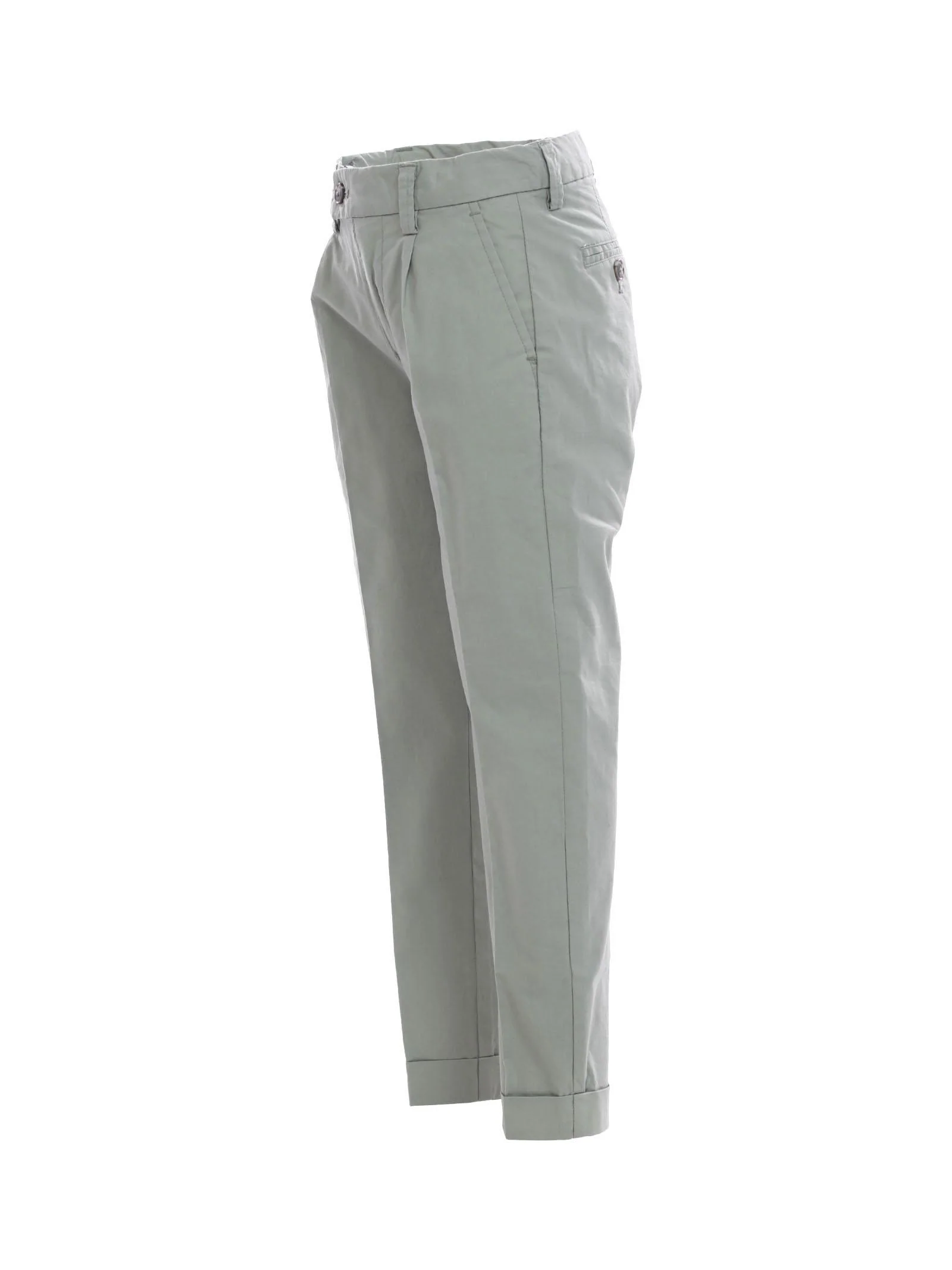 Pantaloni lunghi in cotone verde militare - Image 2
