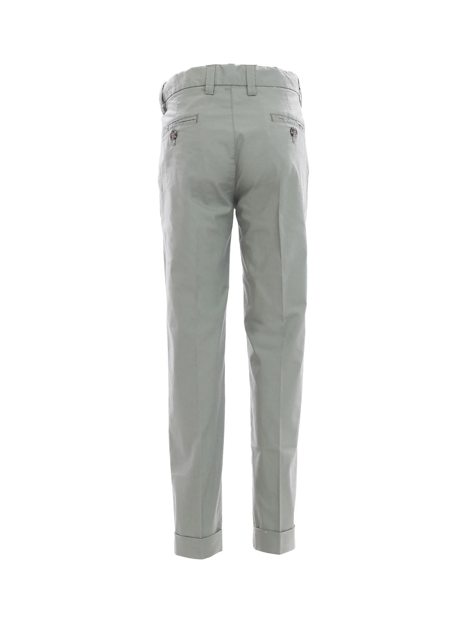 Pantaloni lunghi in cotone verde militare - Image 3