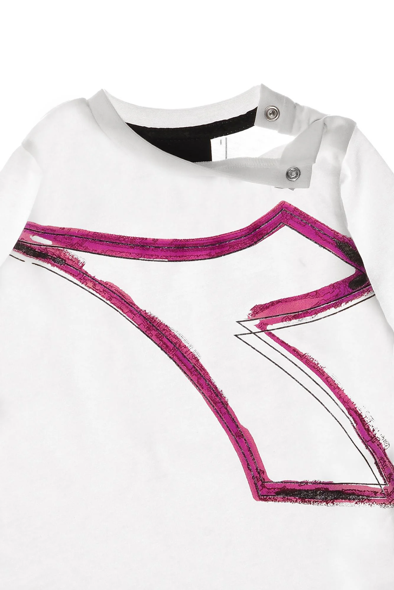 T-shirt bianca logo fucsia - Image 2