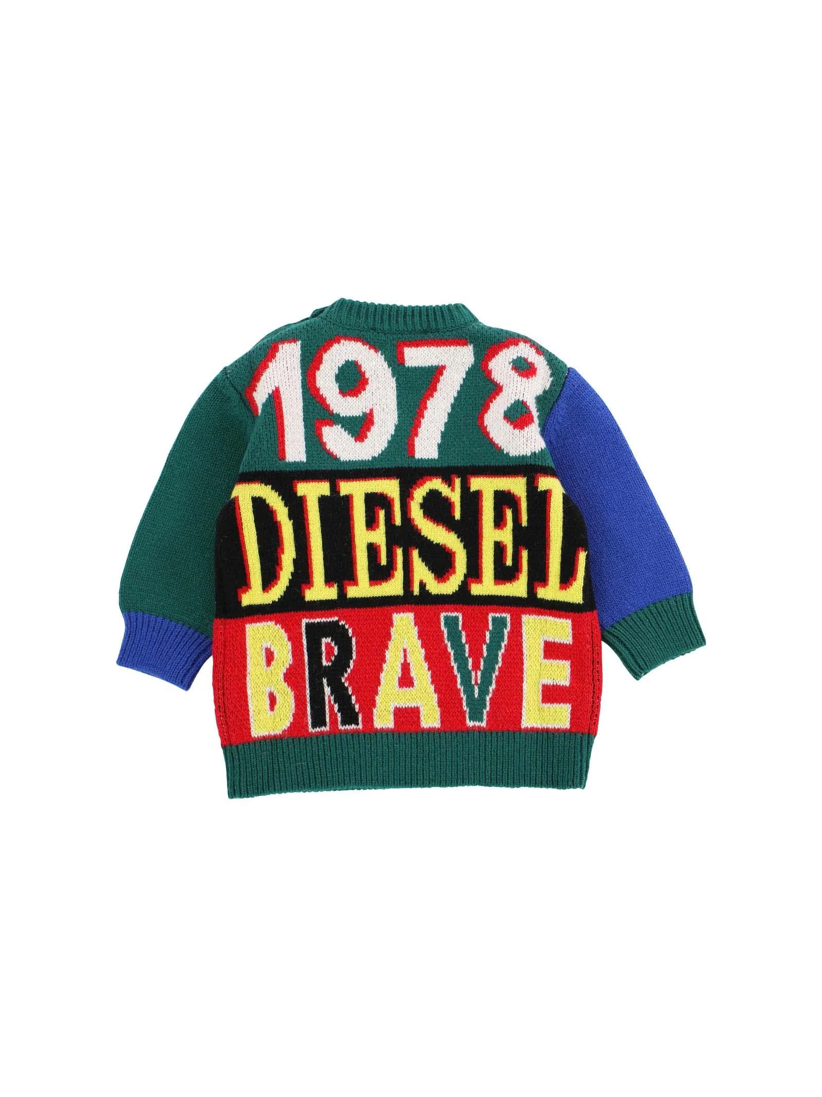 Maglione verde dal design colour block - Image 2