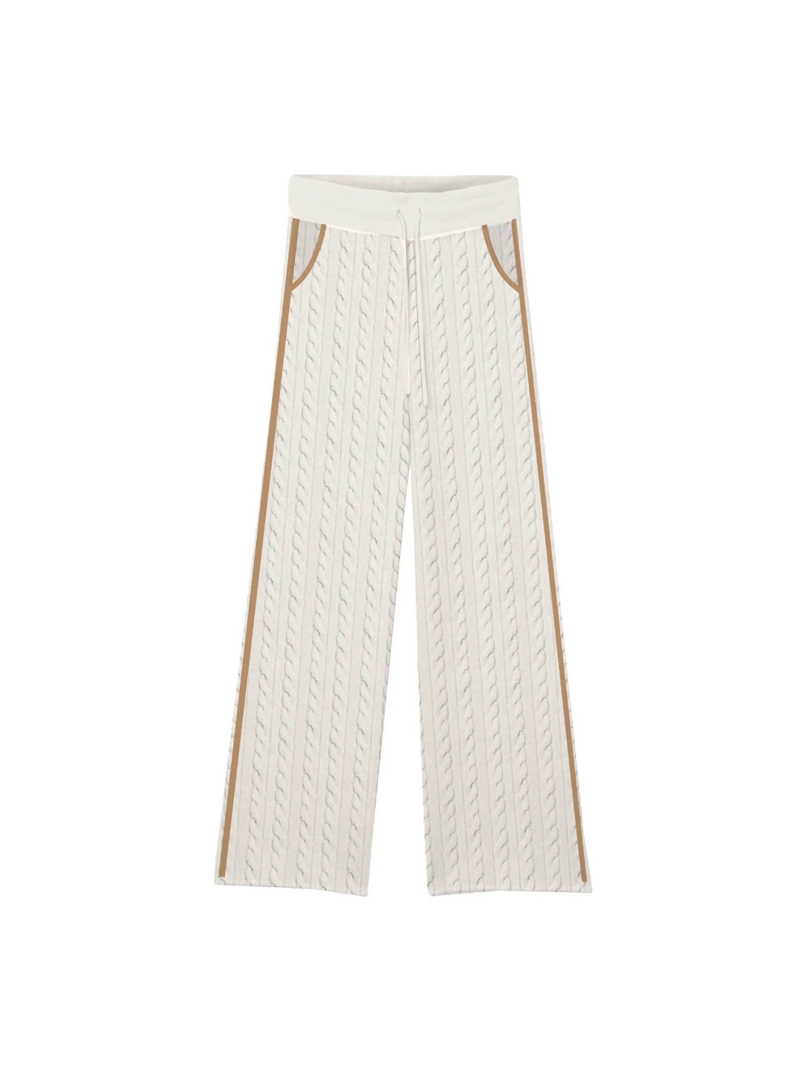 Pantalone in maglia "10" Saint Barth bianco con dettagli gold