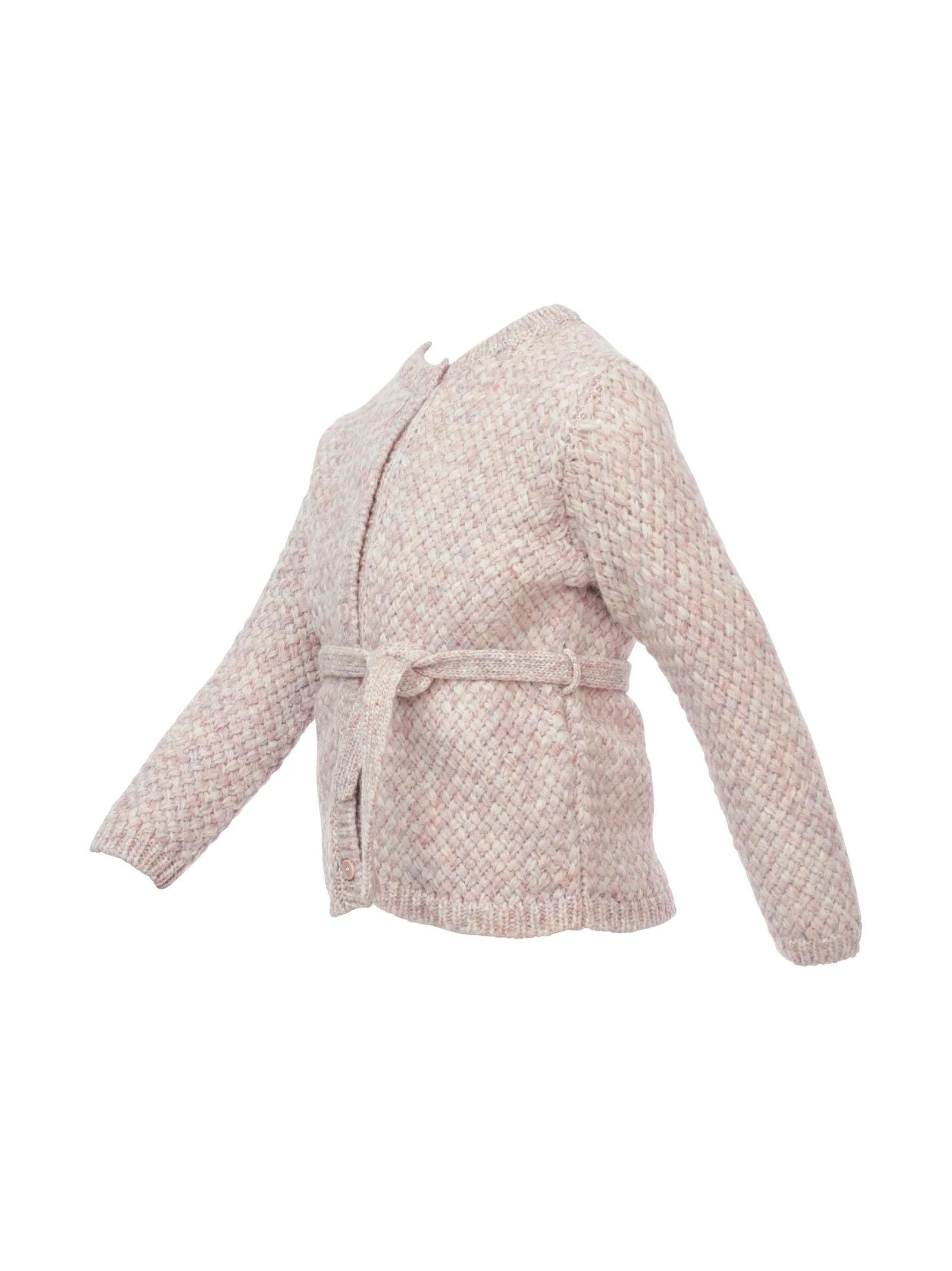 Cardigan intrecciato lilla e rosa - Image 2